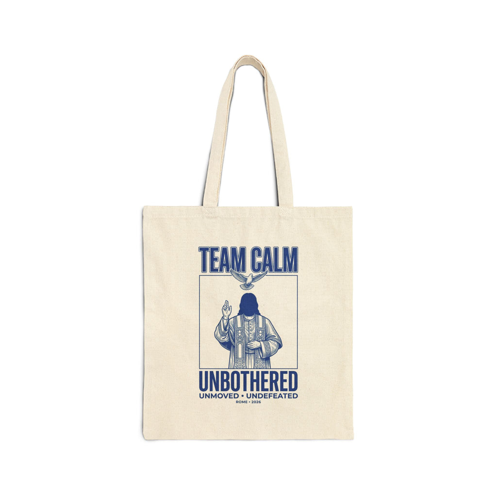 Team Calm Unbothered Tote | Pope-Style Icon, Quiet Power Canvas