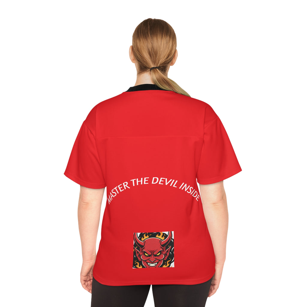 MUFC Red Football Jersey — 'Master the Devil Inside' Soccer Shirt