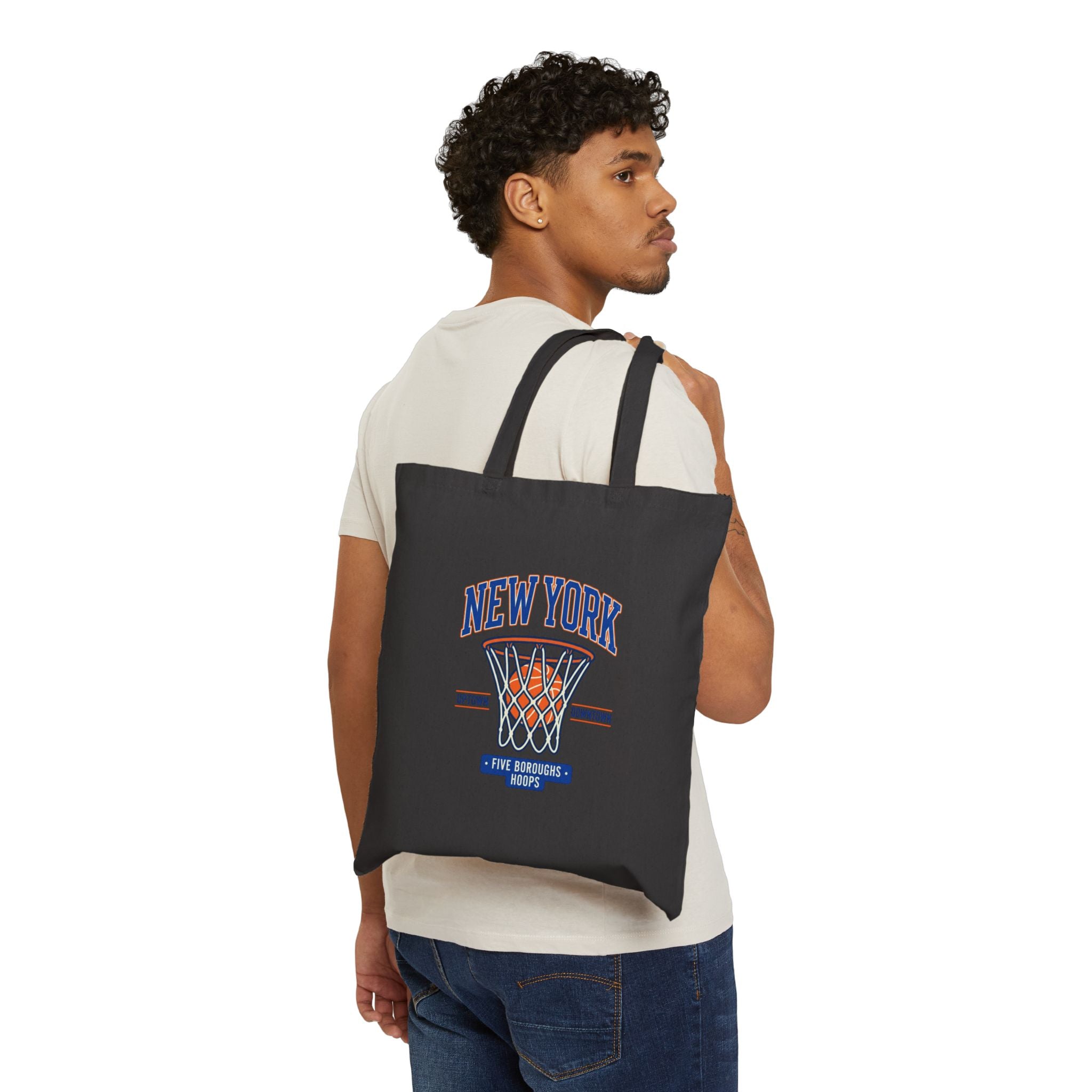 New York Basketball Net Graphic Tote | Vintage 80s-90s Streetwear
