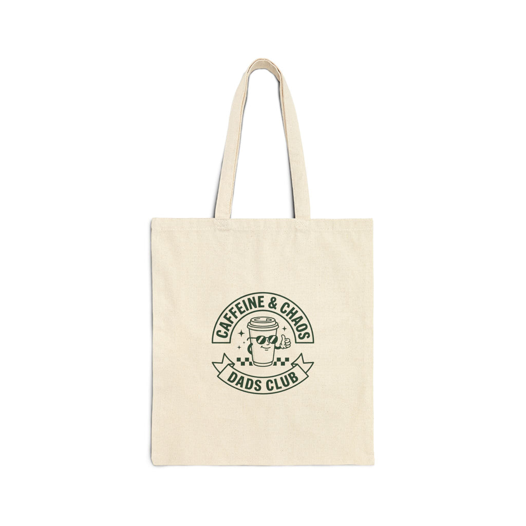 Caffeine & Chaos Dads Club Tote | Vintage Typography Dad Identity