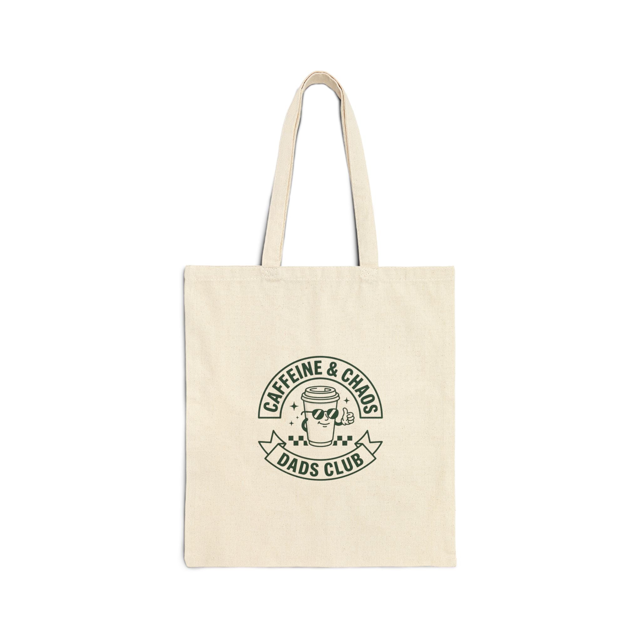 Caffeine & Chaos Dads Club Tote | Vintage Typography Dad Identity