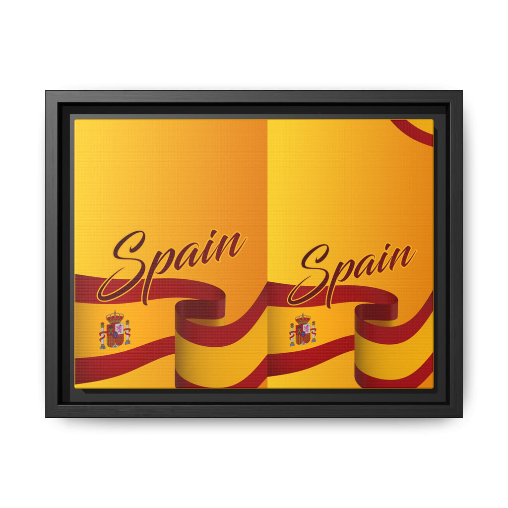 Spain Flag Matte Canvas Framed Wall Art — Travel Poster Decor