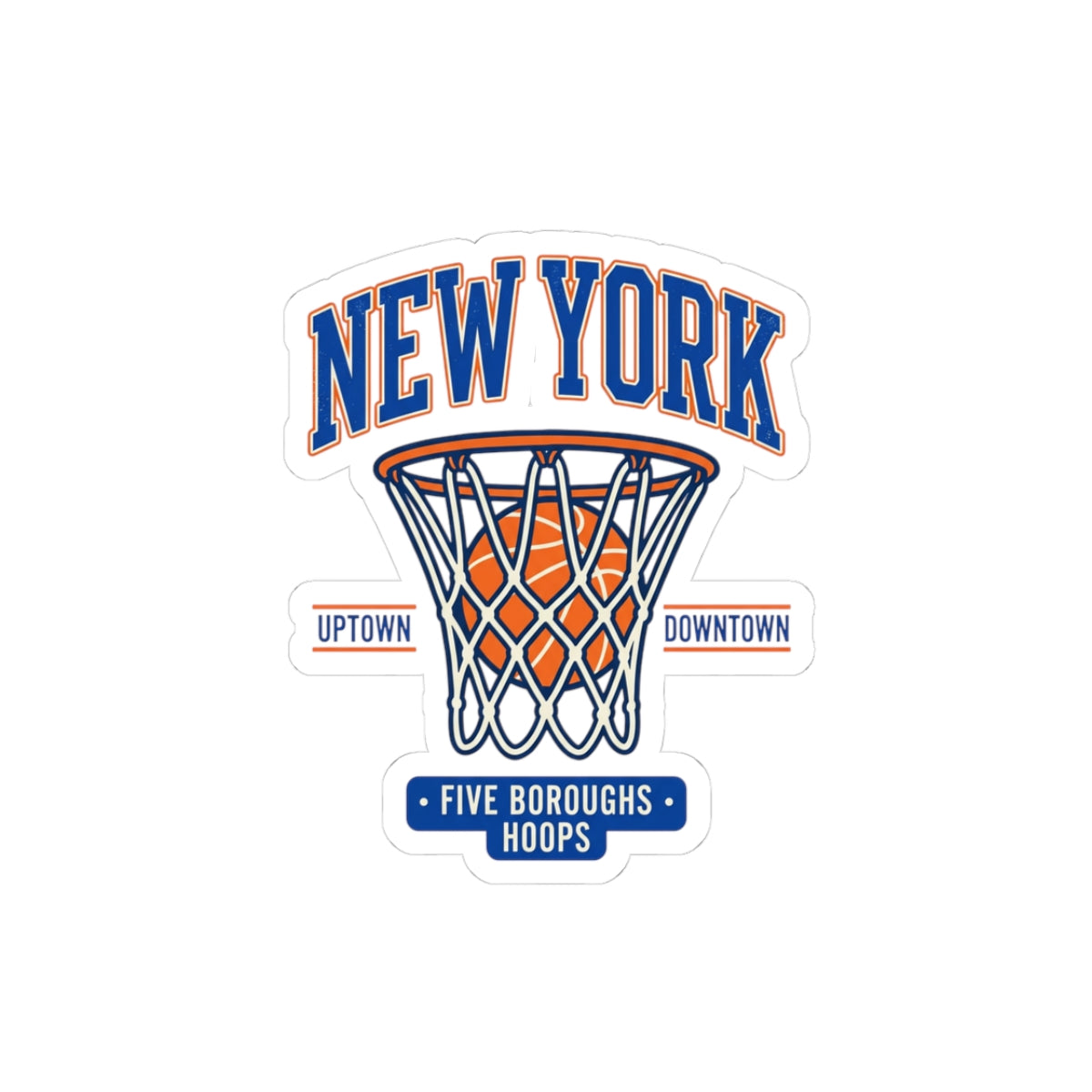 New York Basketball Hoop Sticker | Vintage 80s/90s Streetwear, Five Boroughs