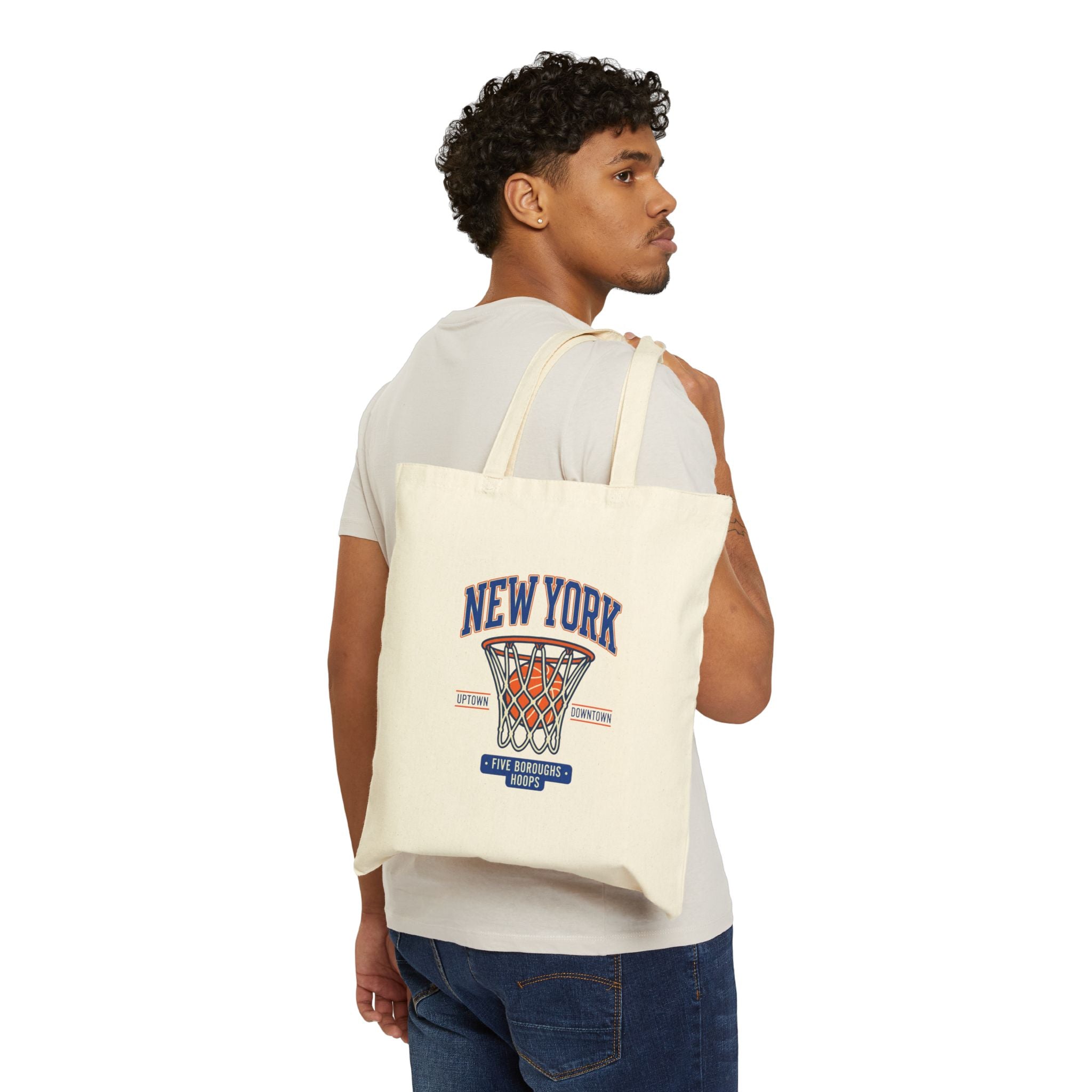 New York Basketball Net Graphic Tote | Vintage 80s-90s Streetwear