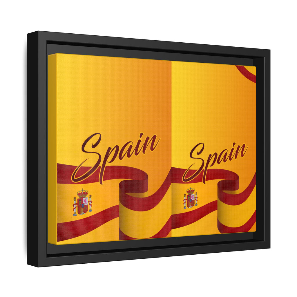 Spain Flag Matte Canvas Framed Wall Art — Travel Poster Decor