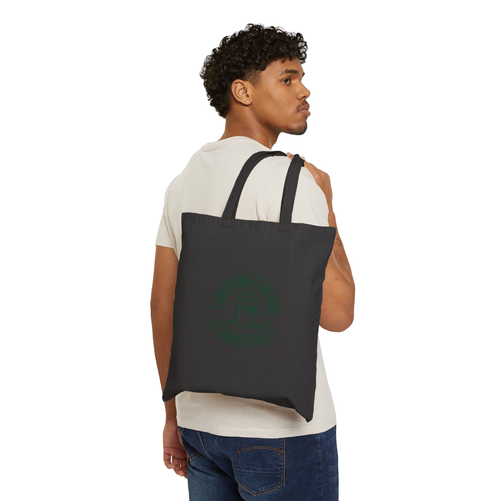 Caffeine & Chaos Dads Club Tote | Vintage Typography Dad Identity