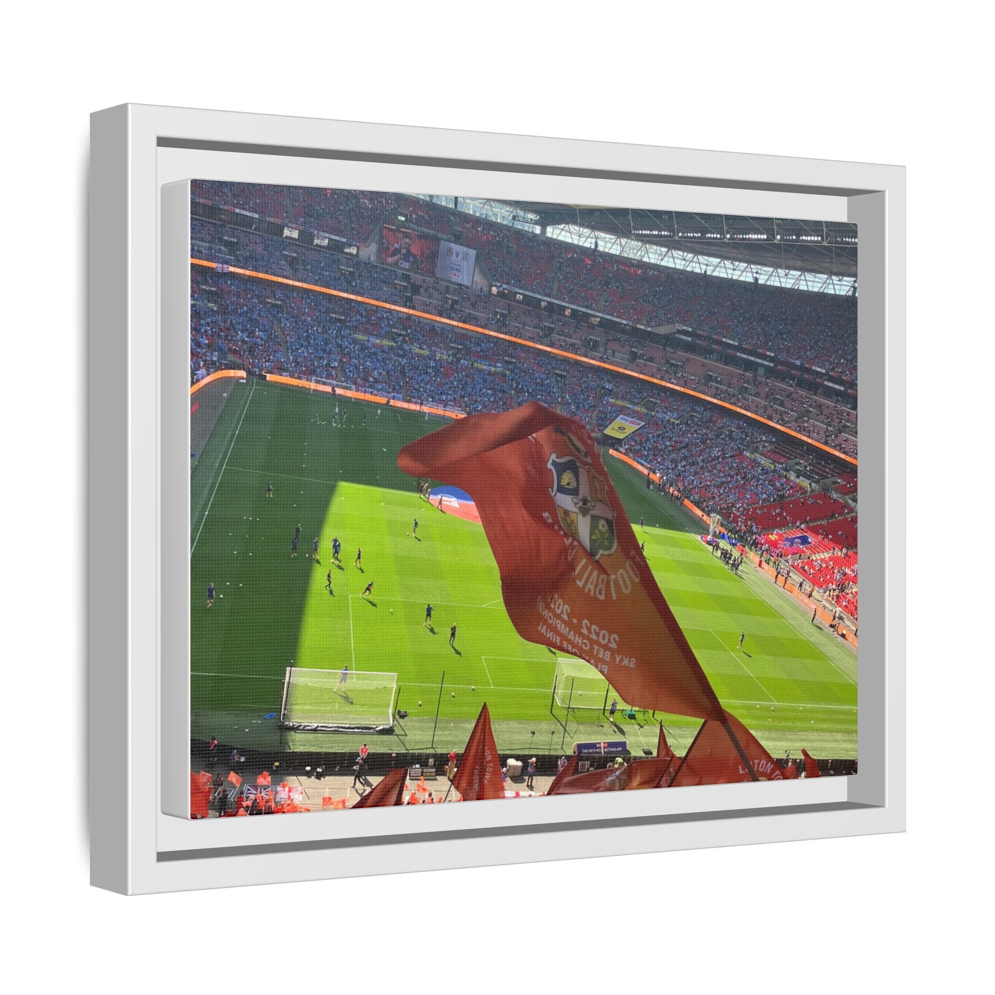 Stadium Flag Matte Canvas Framed Wall Art — Football Match Photo