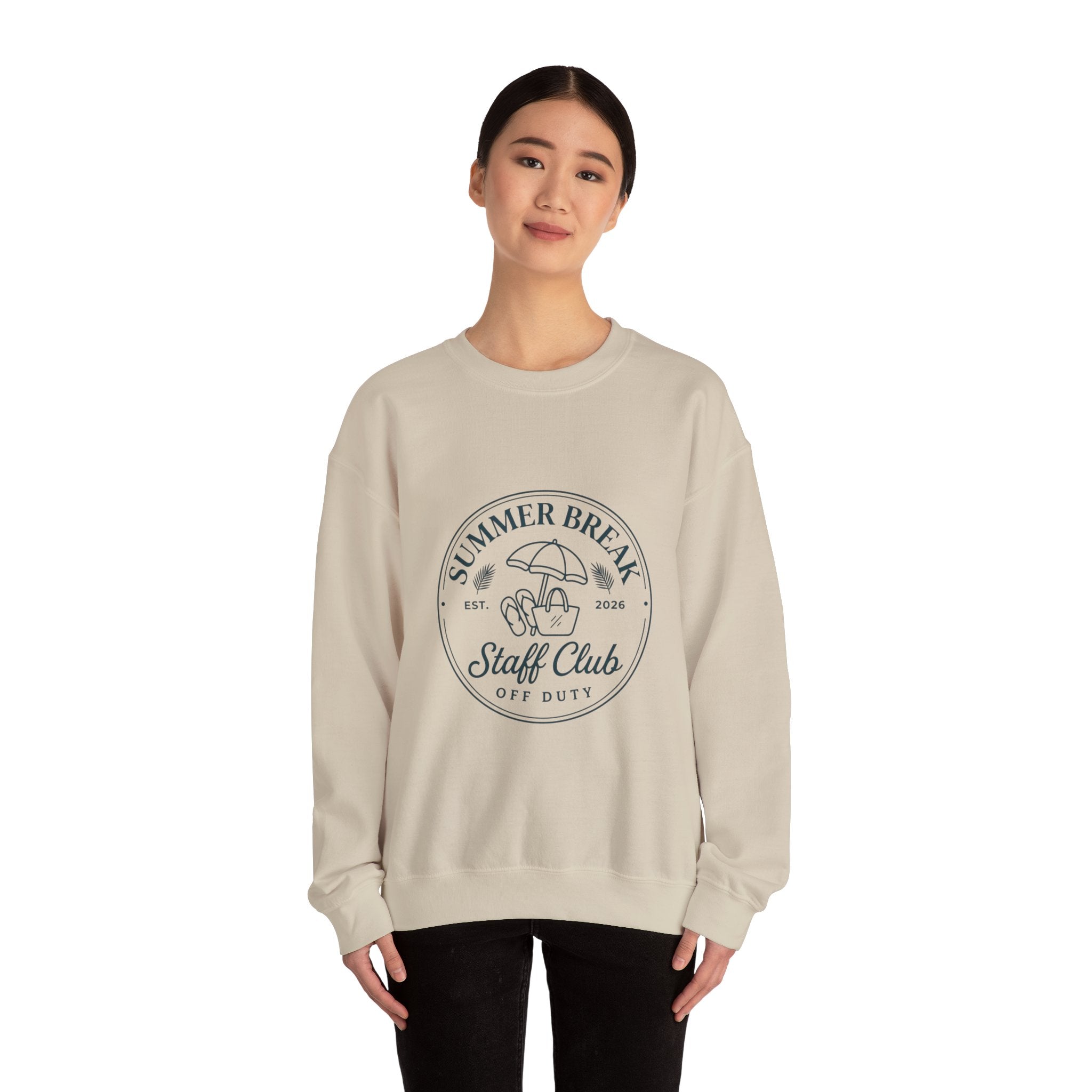Summer Break Staff Club Sweatshirt | Teacher Last Day of School, Retro Beach Badge