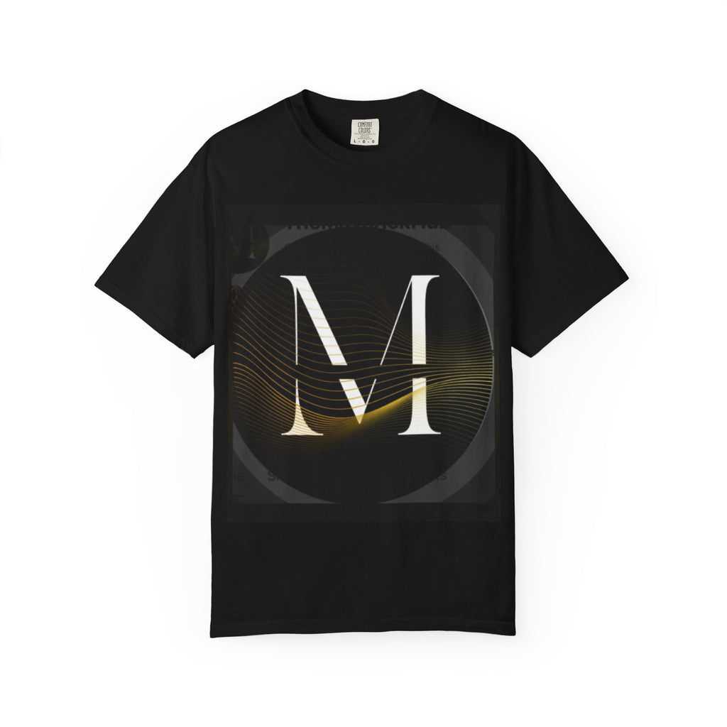 Monogram M T‑Shirt — Elegant Gold Letter M Graphic Tee