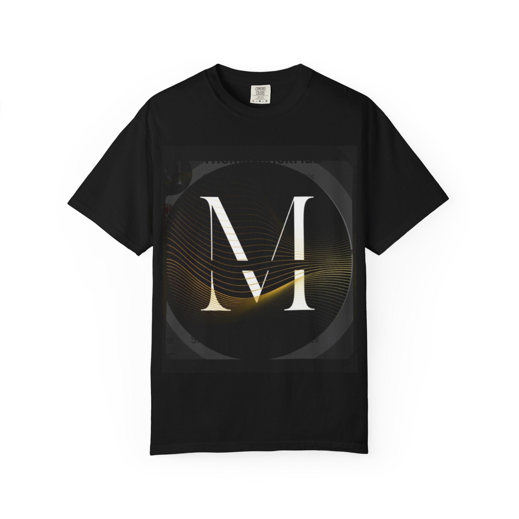 Monogram M T‑Shirt — Elegant Gold Letter M Graphic Tee