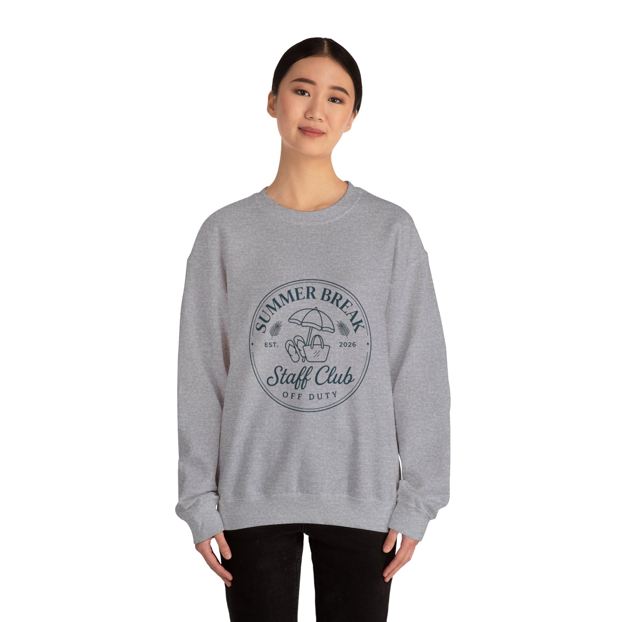 Summer Break Staff Club Sweatshirt | Teacher Last Day of School, Retro Beach Badge