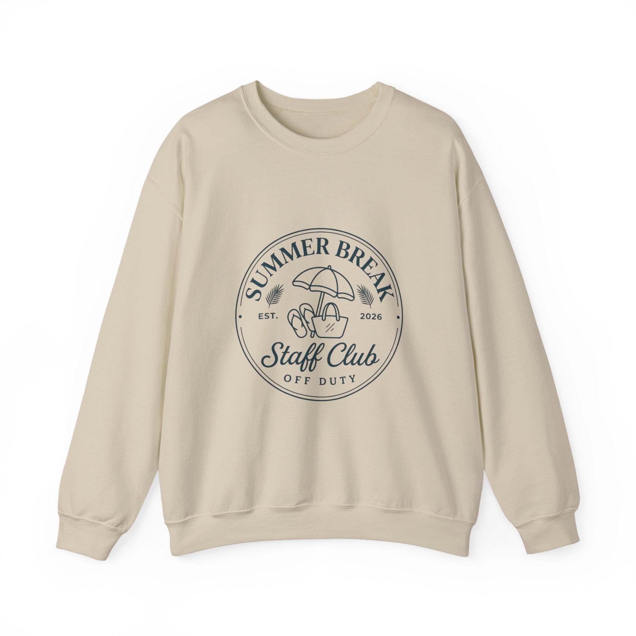 Summer Break Staff Club Sweatshirt | Teacher Last Day of School, Retro Beach Badge