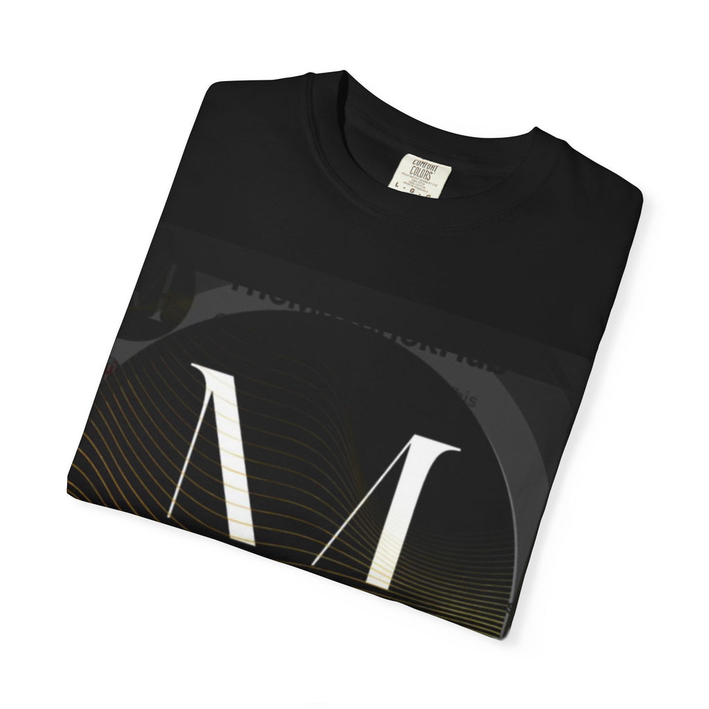 Monogram M T‑Shirt — Elegant Gold Letter M Graphic Tee