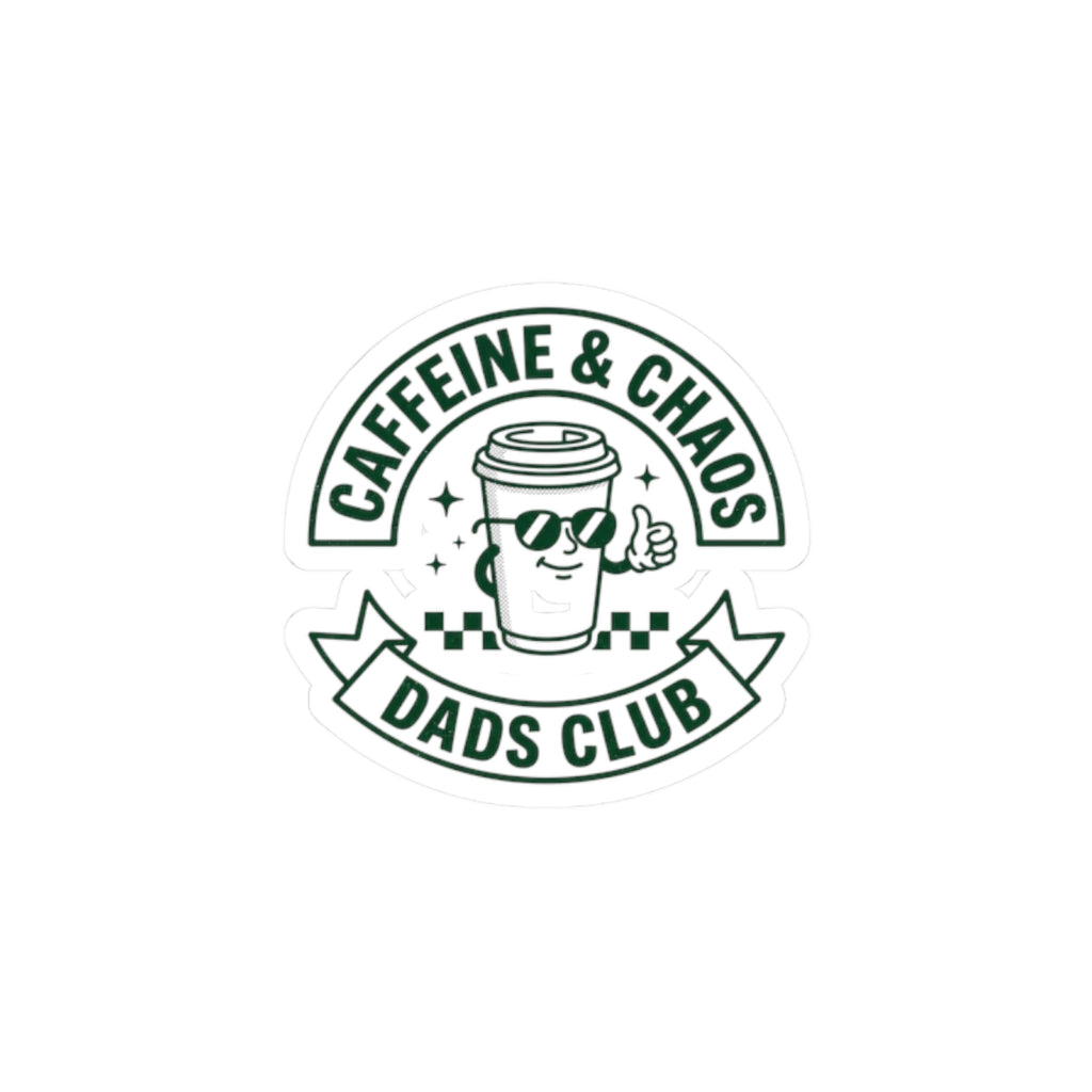 Caffeine & Chaos Dads Club Sticker | Dad Identity, Vintage Streetwear