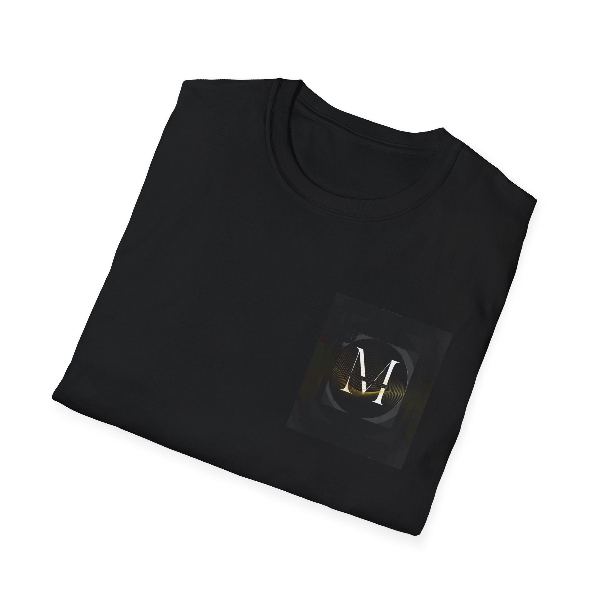Monogram 'M' Graphic T-Shirt — Elegant Black & Gold Initial Tee