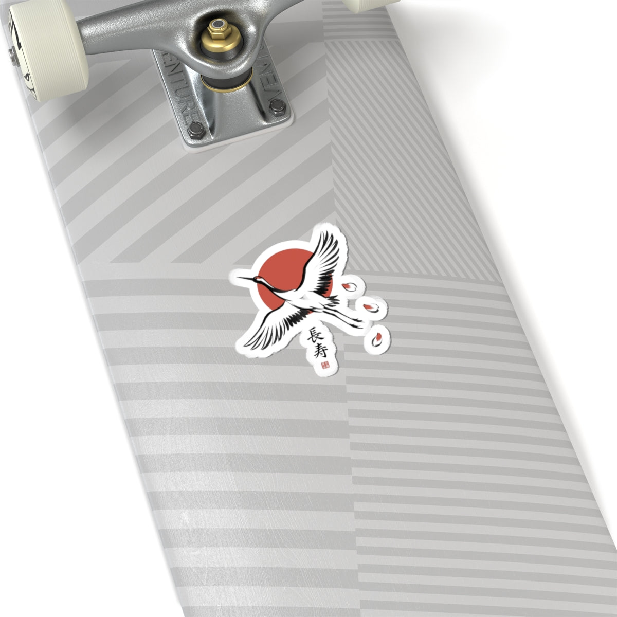Crane & Rising Sun Kiss-Cut Stickers | Japanese Streetwear, Kanji Charm
