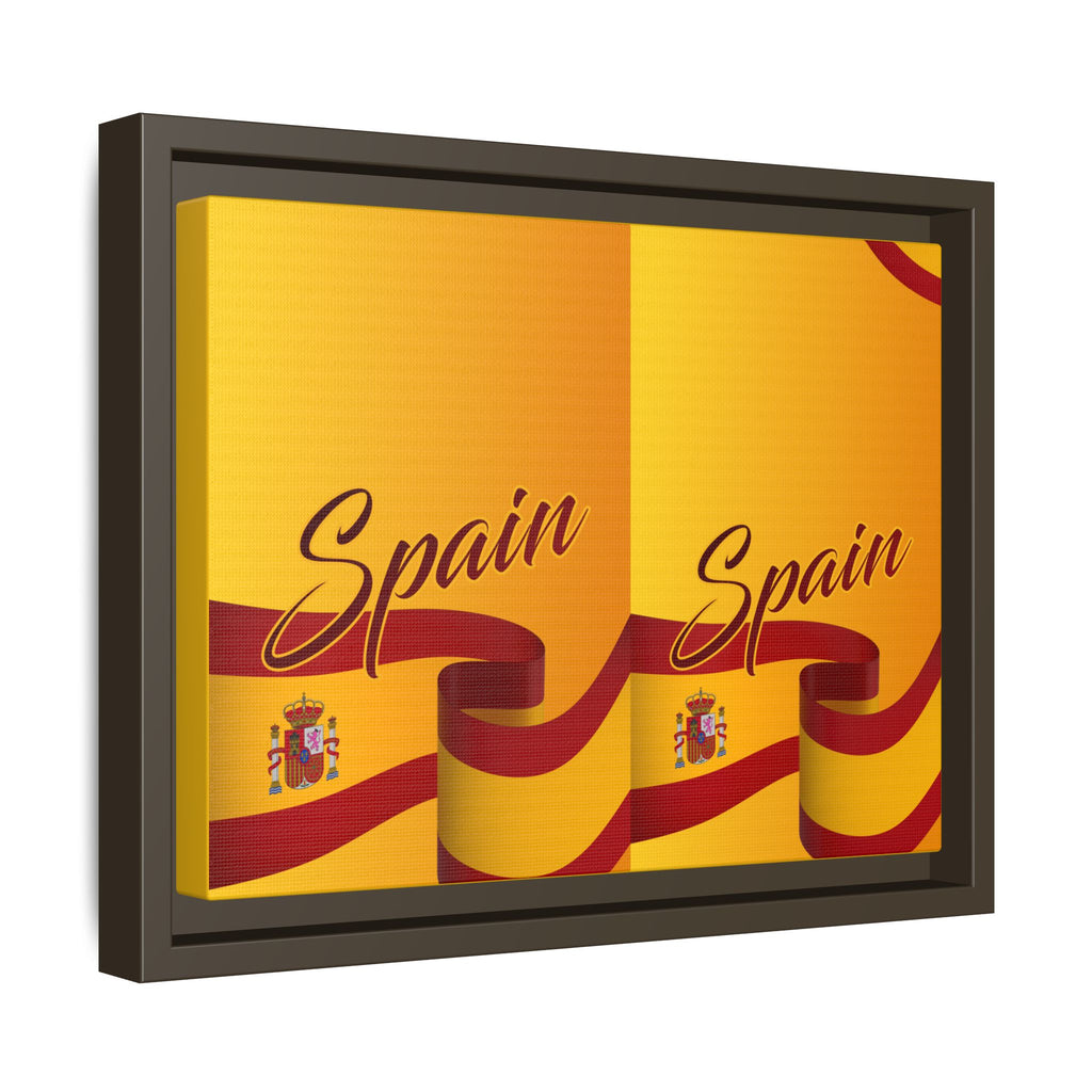 Spain Flag Matte Canvas Framed Wall Art — Travel Poster Decor