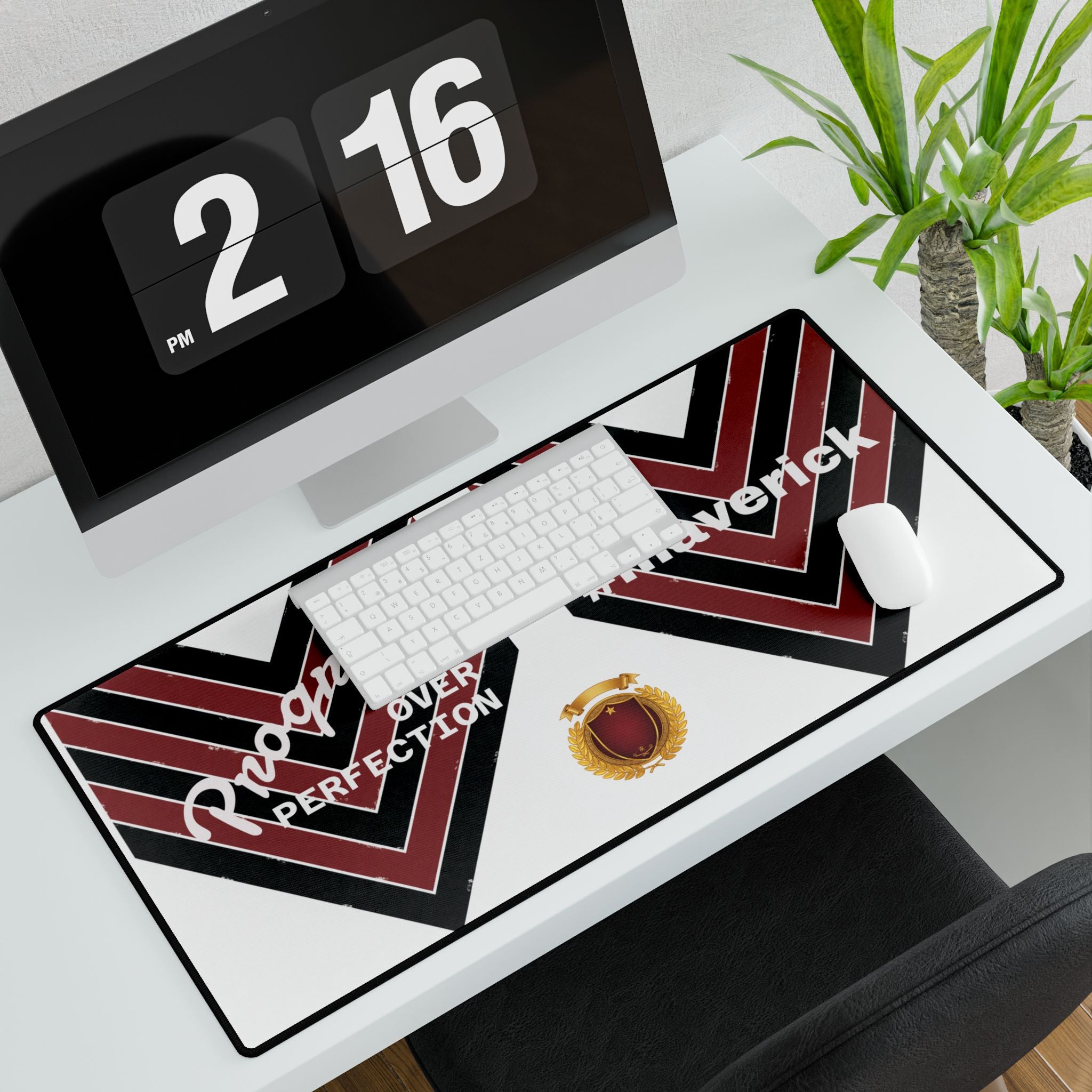 Progress Over Perfection Maverick Desk Mat – Large Gaming/Work Mouse Pad