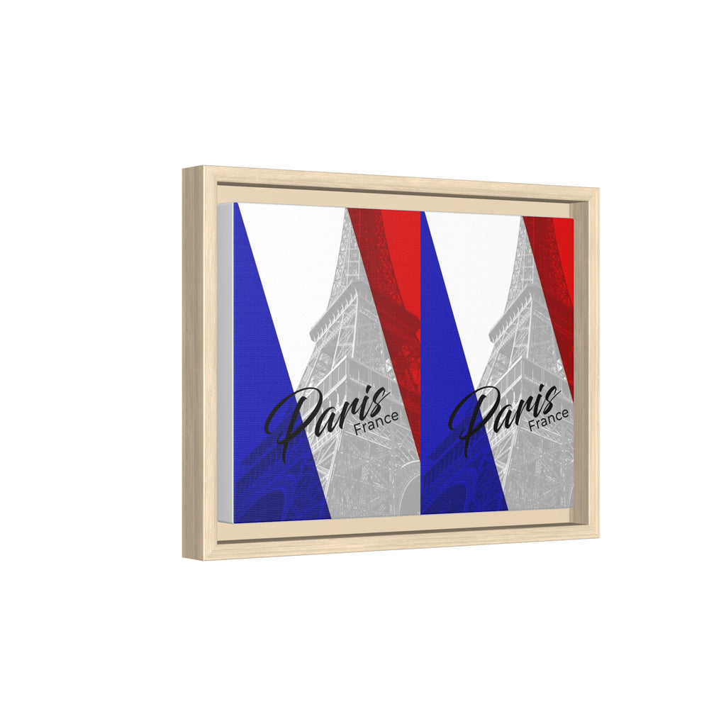 Paris Eiffel Matte Canvas Framed Wall Art — French Flag Pop-Print