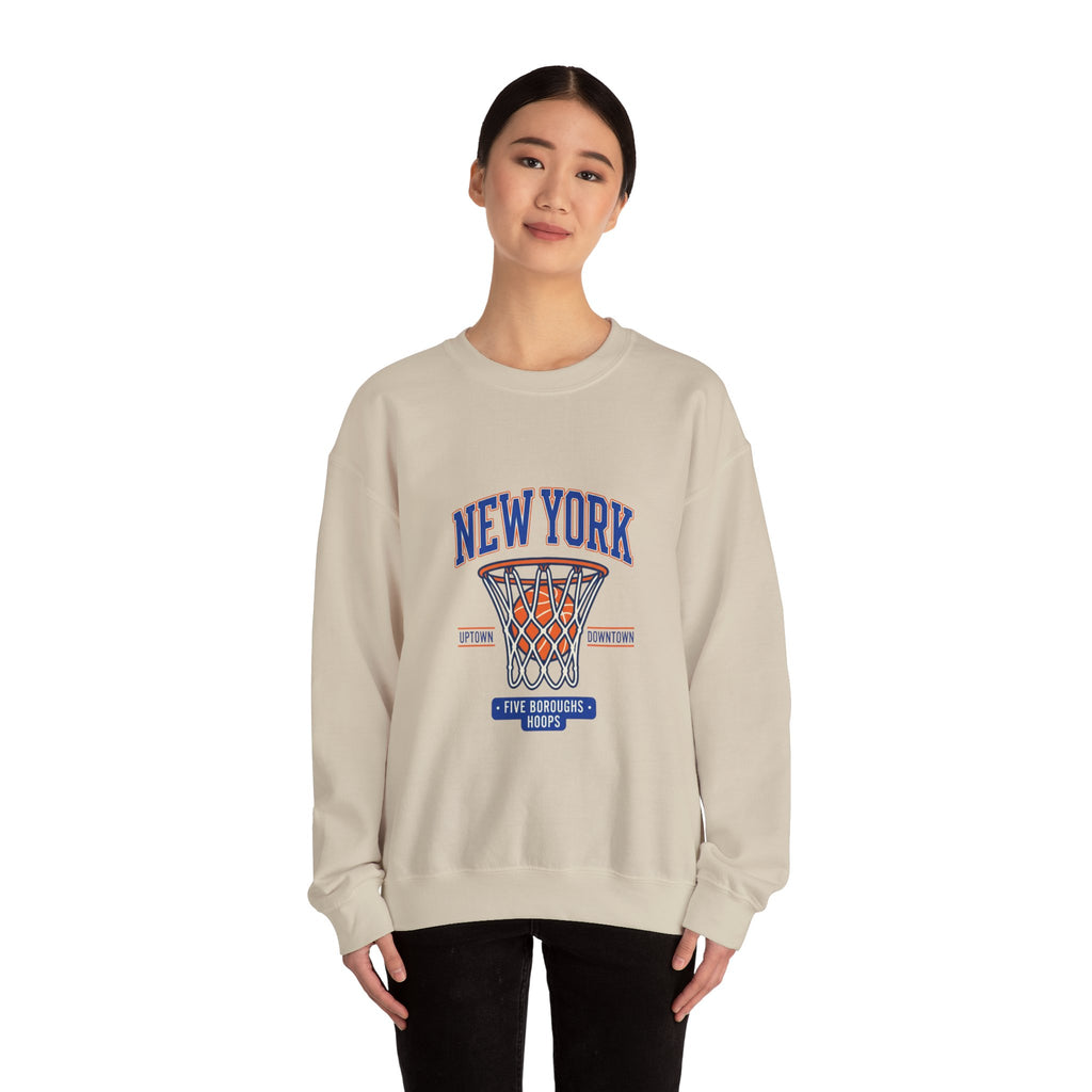 New York Basketball Hoop Crewneck Sweatshirt | Vintage NYC Streetwear