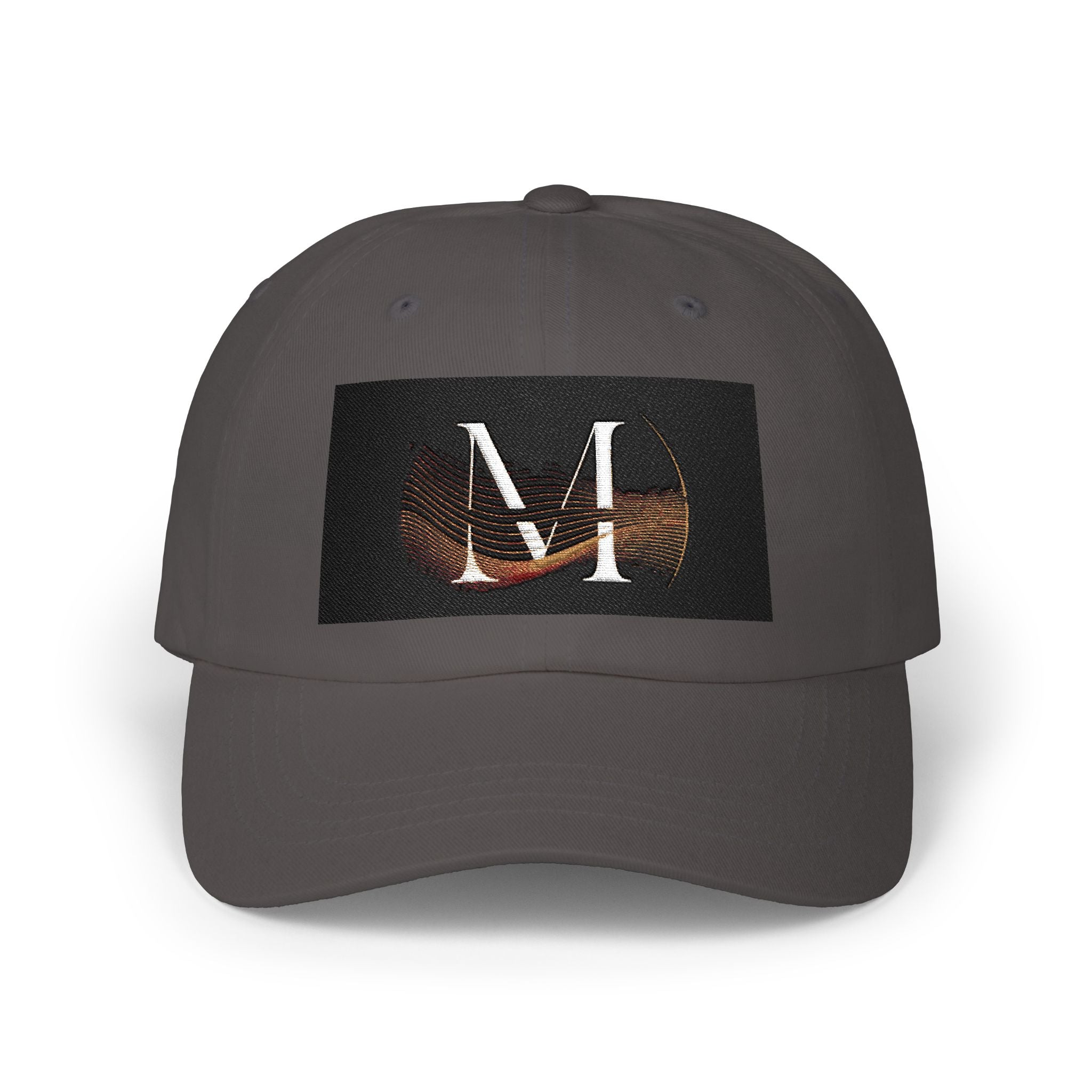 Monogram 'M' Dad Cap – Minimalist Leather Patch Baseball Hat