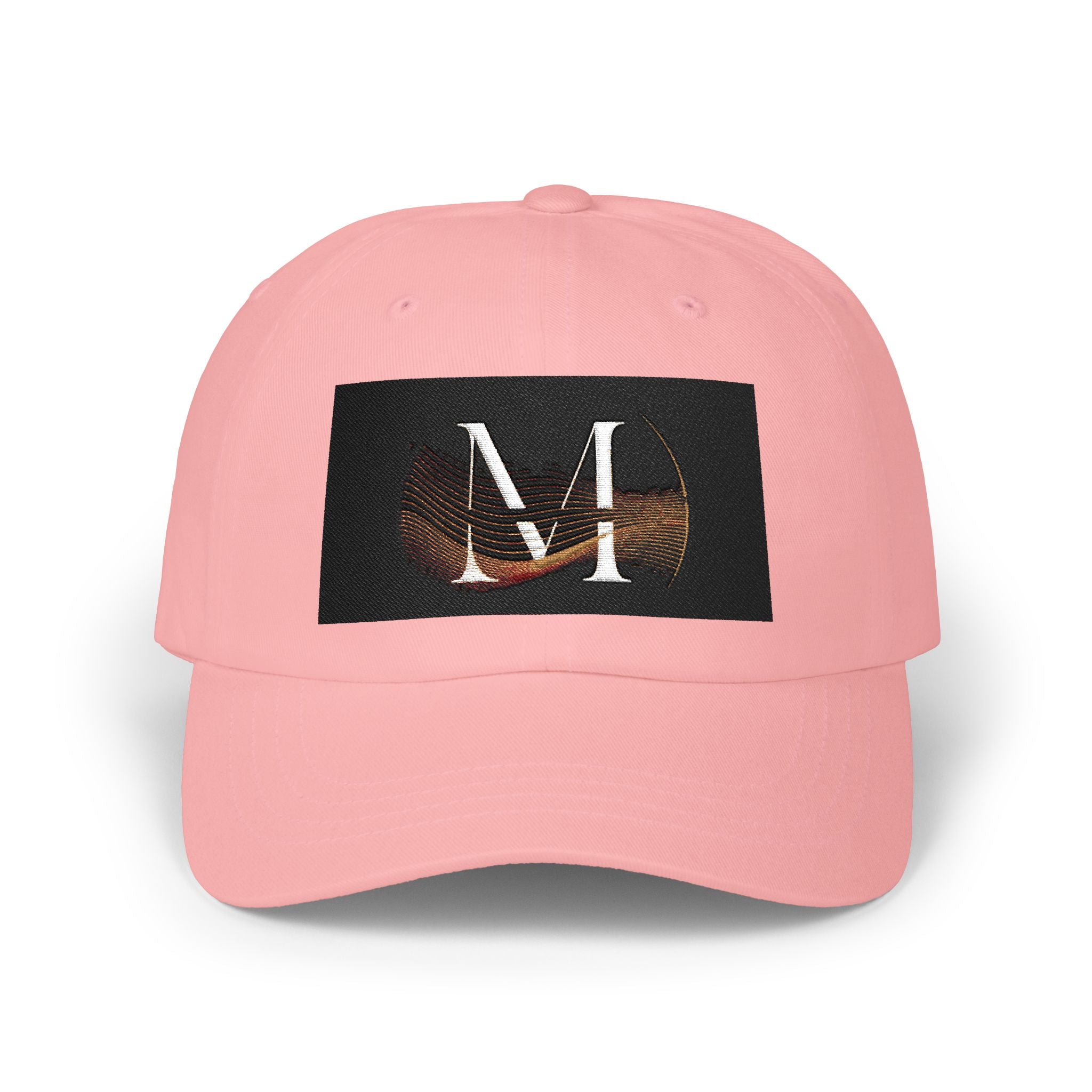 Monogram 'M' Dad Cap – Minimalist Leather Patch Baseball Hat