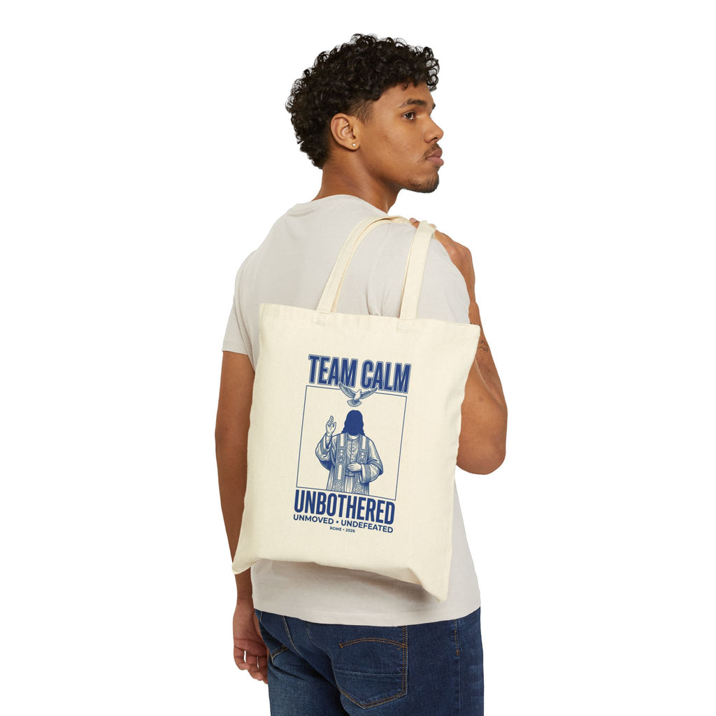 Team Calm Unbothered Tote | Pope-Style Icon, Quiet Power Canvas