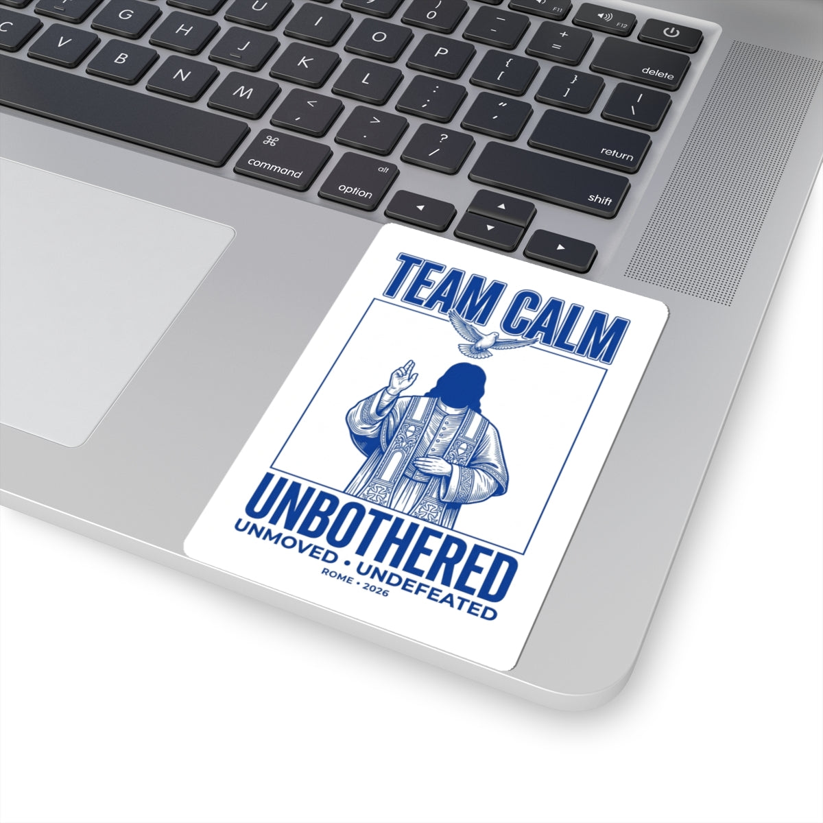 Team Calm Unbothered Sticker | Pope‑coded, Quiet Power, Divine Symbolism
