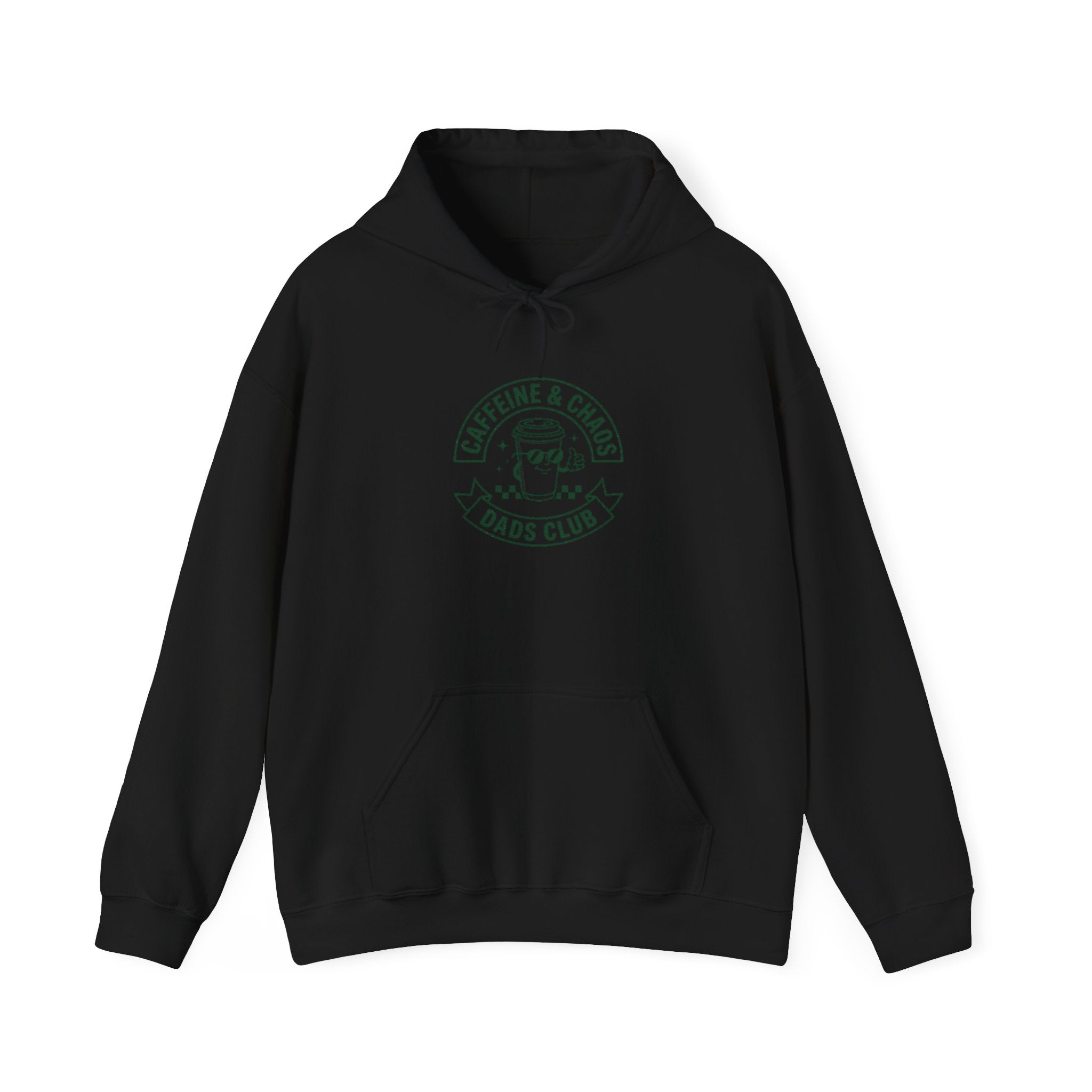 Caffeine & Chaos Dads Club Hoodie | Dad Identity streetwear, vintage typography