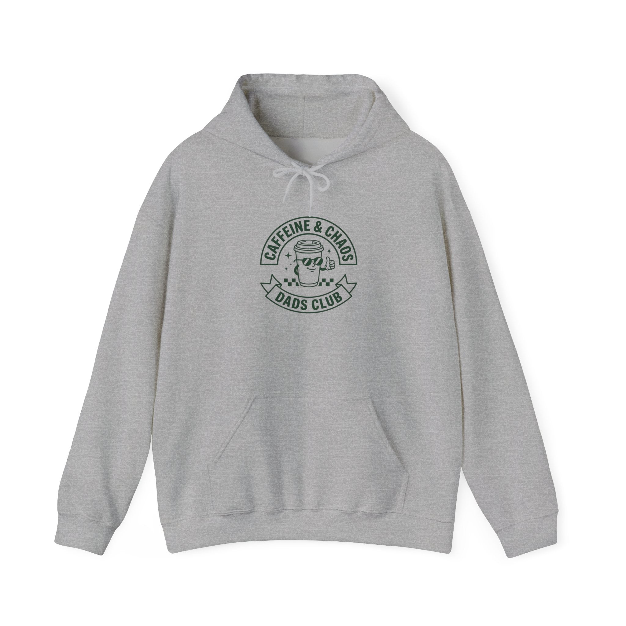 Caffeine & Chaos Dads Club Hoodie | Dad Identity streetwear, vintage typography