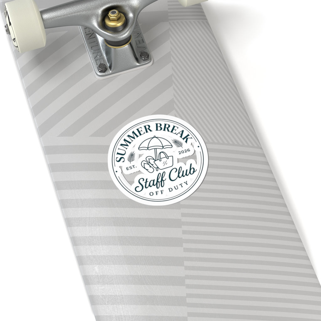 Summer Break Staff Club Sticker | Teacher Off Duty, Retro Beach Badge