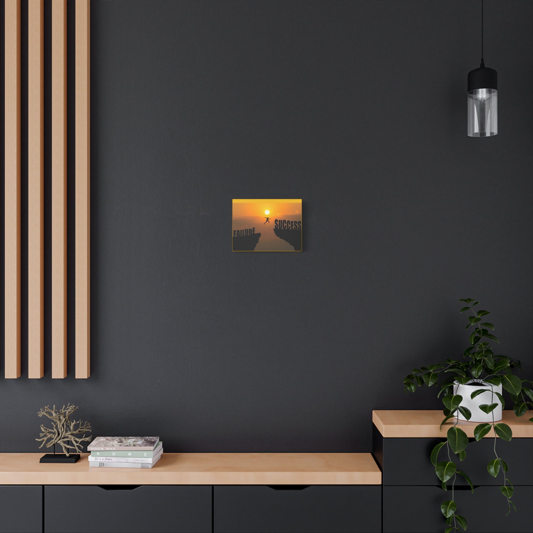 Canvas Wall Art — 'From Failure to Success' Motivational Sunset Print