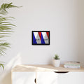 Paris Eiffel Matte Canvas Framed Wall Art — French Flag Pop-Print