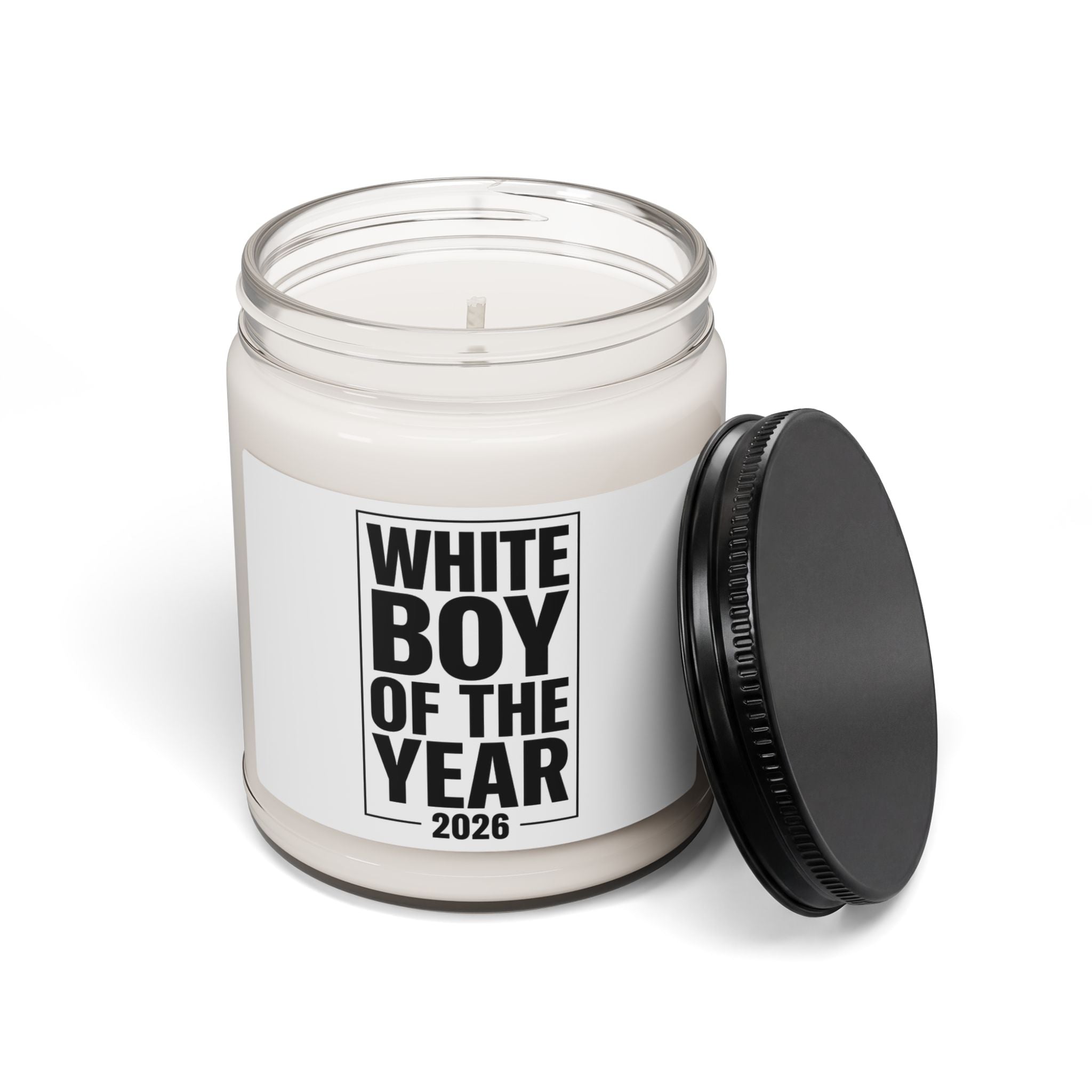 White Boy of the Year Candle, Scented Soy Jar, Meme Novelty 2026