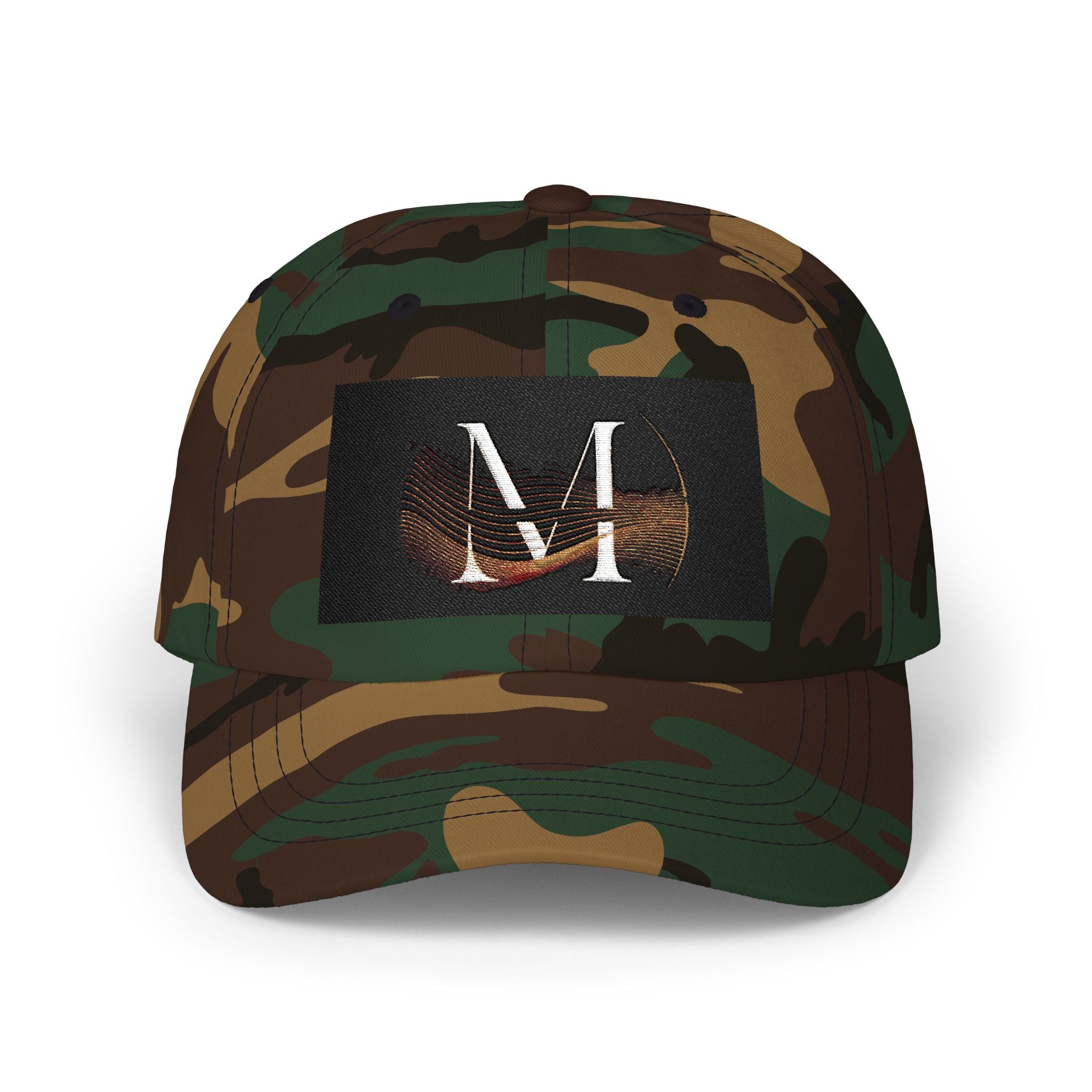 Monogram 'M' Dad Cap – Minimalist Leather Patch Baseball Hat