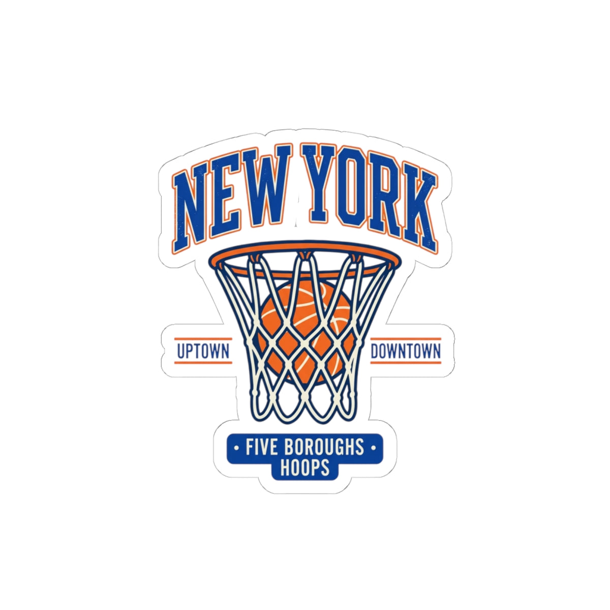 New York Basketball Hoop Sticker | Vintage 80s/90s Streetwear, Five Boroughs