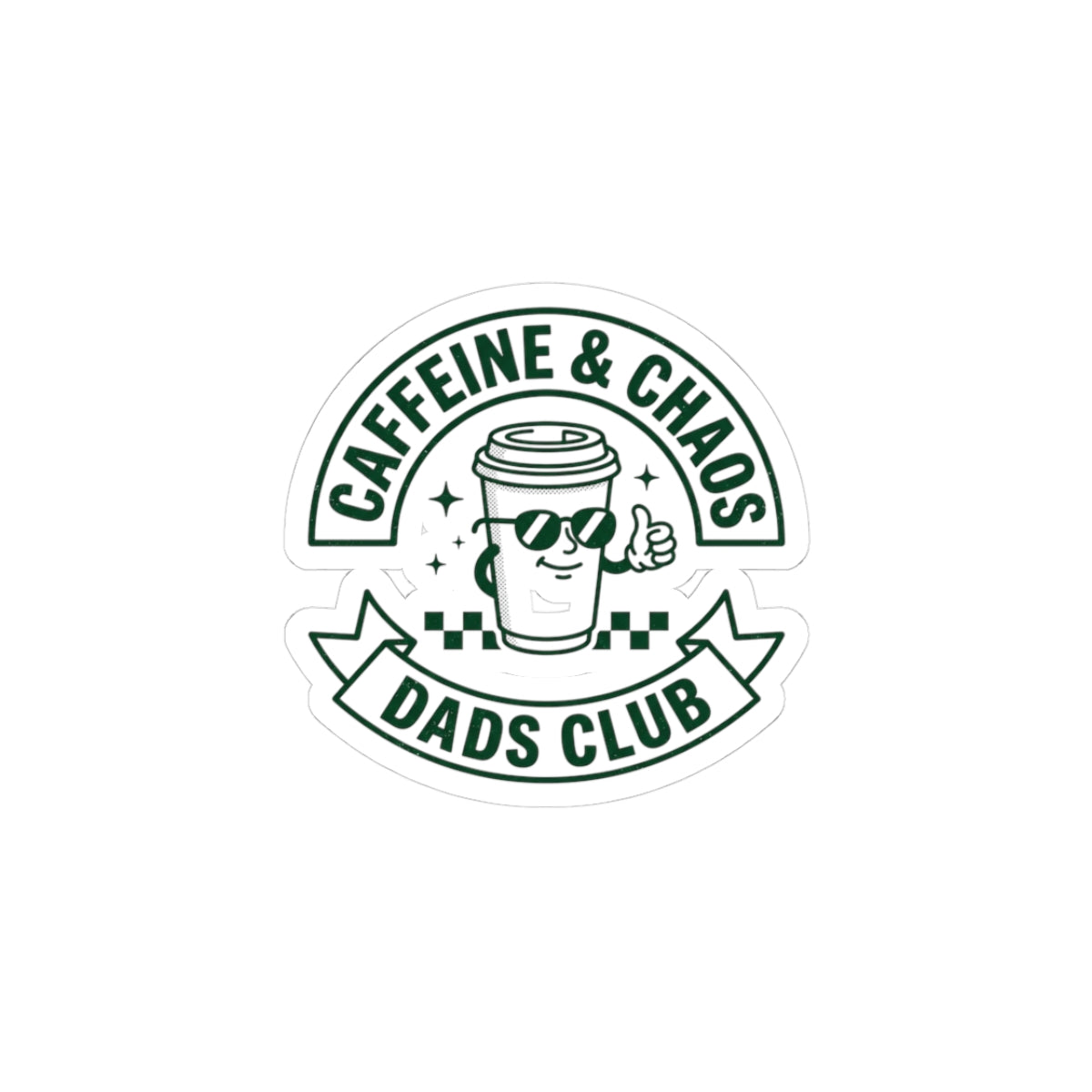 Caffeine & Chaos Dads Club Sticker | Dad Identity, Vintage Streetwear