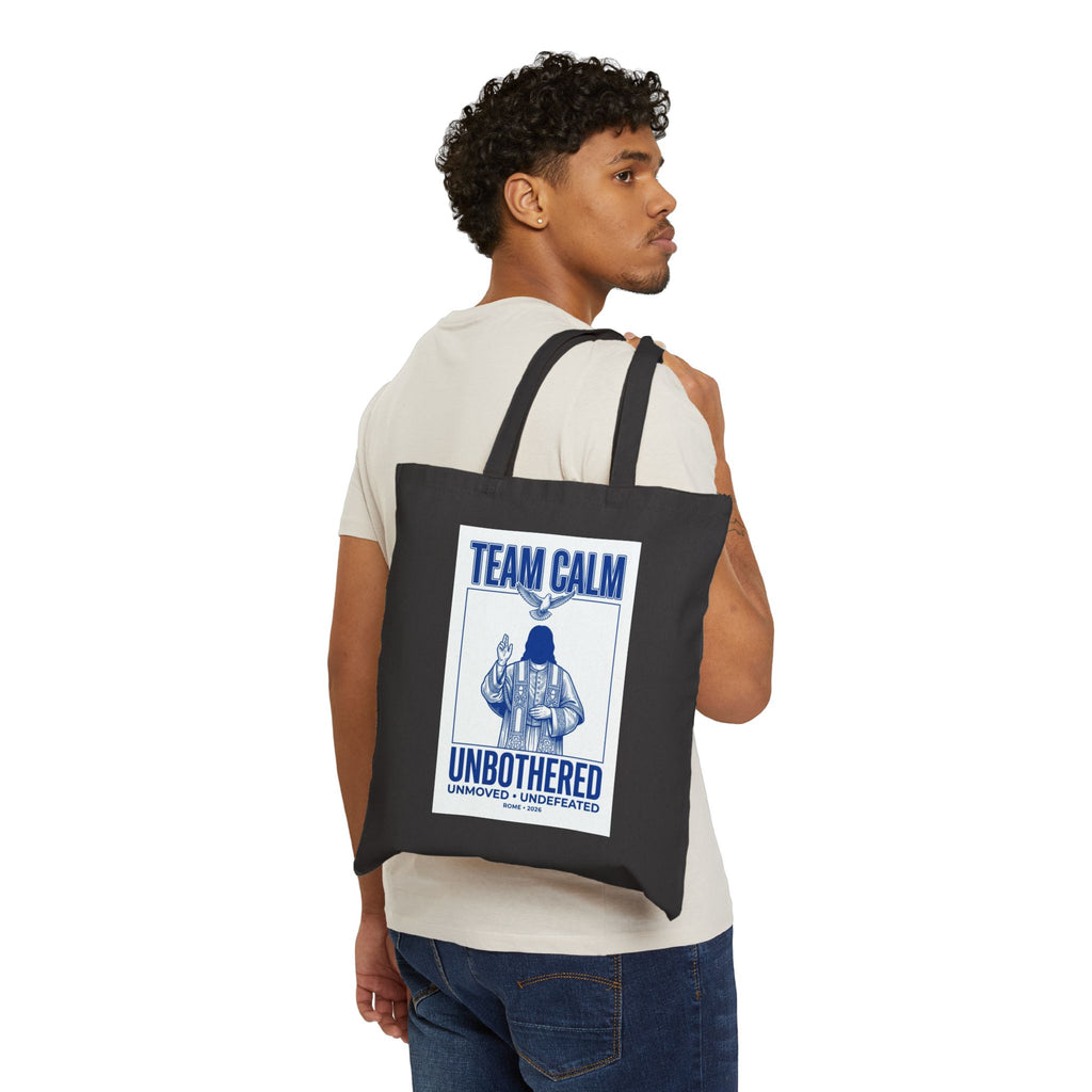 Team Calm Unbothered Tote | Pope-Style Icon, Quiet Power Canvas