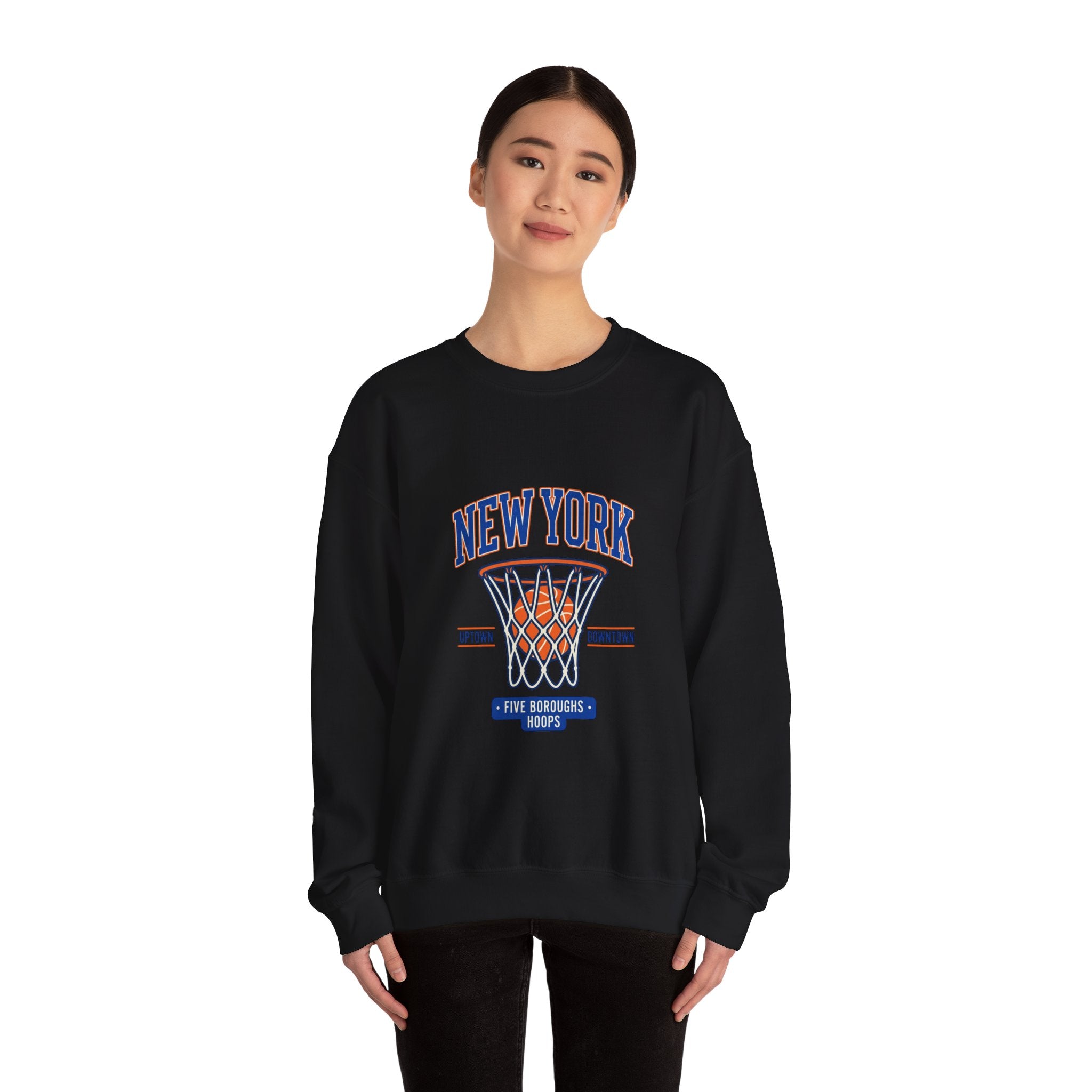 New York Basketball Hoop Crewneck Sweatshirt | Vintage NYC Streetwear
