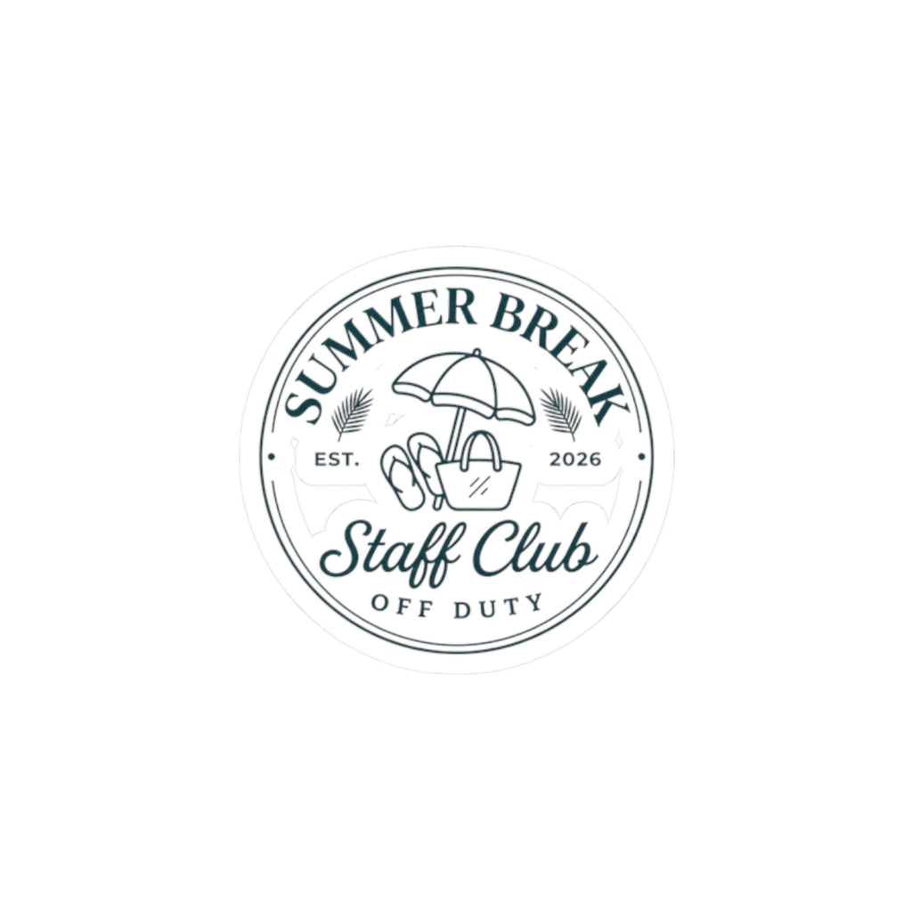 Summer Break Staff Club Sticker | Teacher Off Duty, Retro Beach Badge