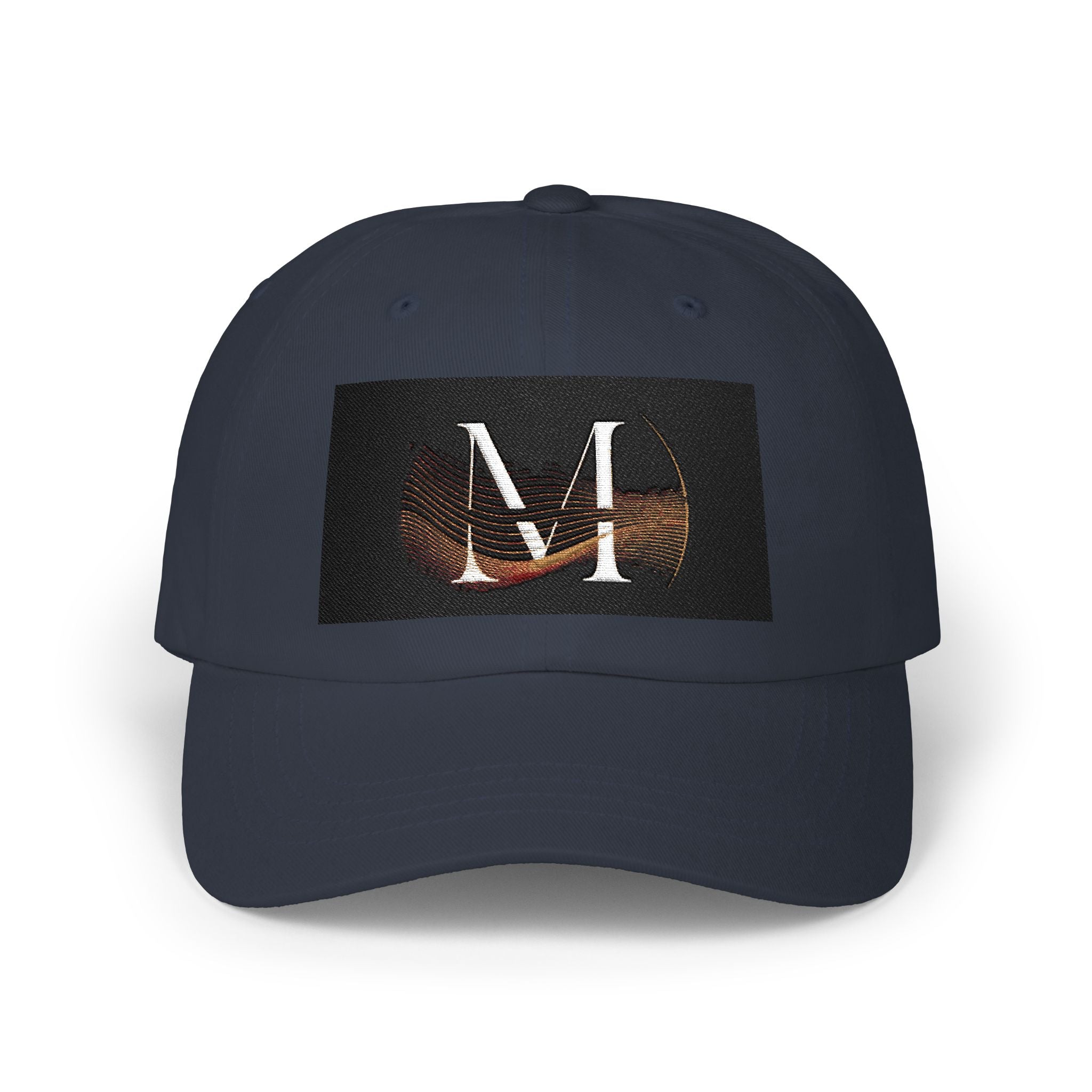 Monogram 'M' Dad Cap – Minimalist Leather Patch Baseball Hat
