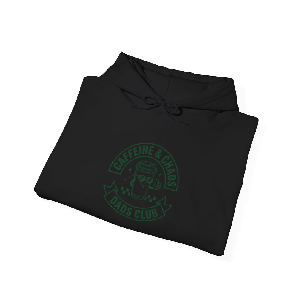 Caffeine & Chaos Dads Club Hoodie | Dad Identity streetwear, vintage typography