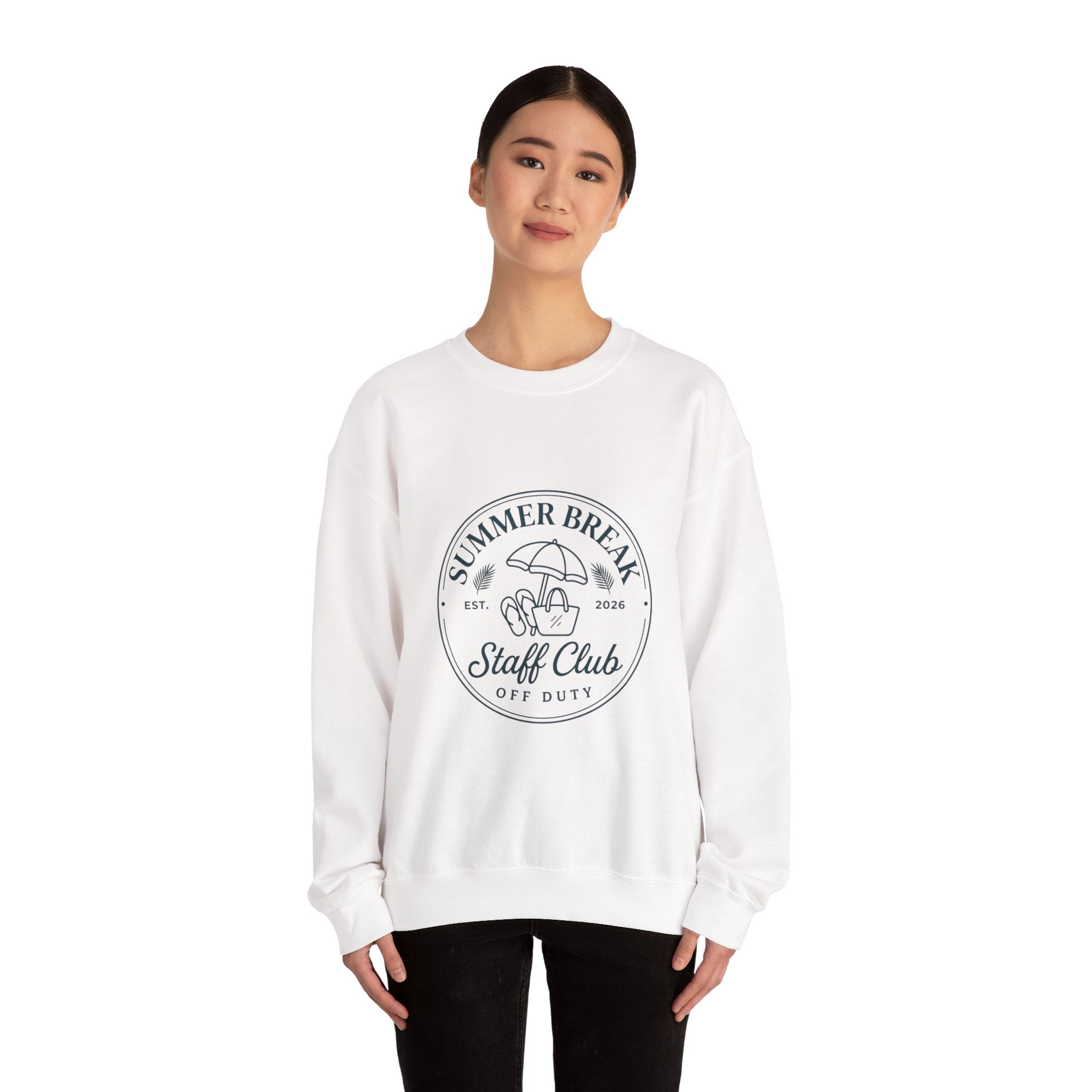 Summer Break Staff Club Sweatshirt | Teacher Last Day of School, Retro Beach Badge