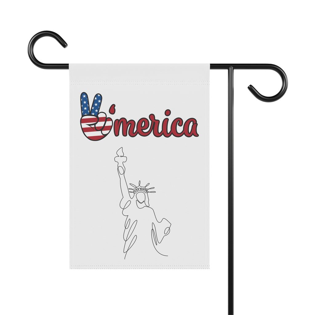 ’Merica Statue of Liberty Garden Flag — Patriotic Independence Day Yard Banner