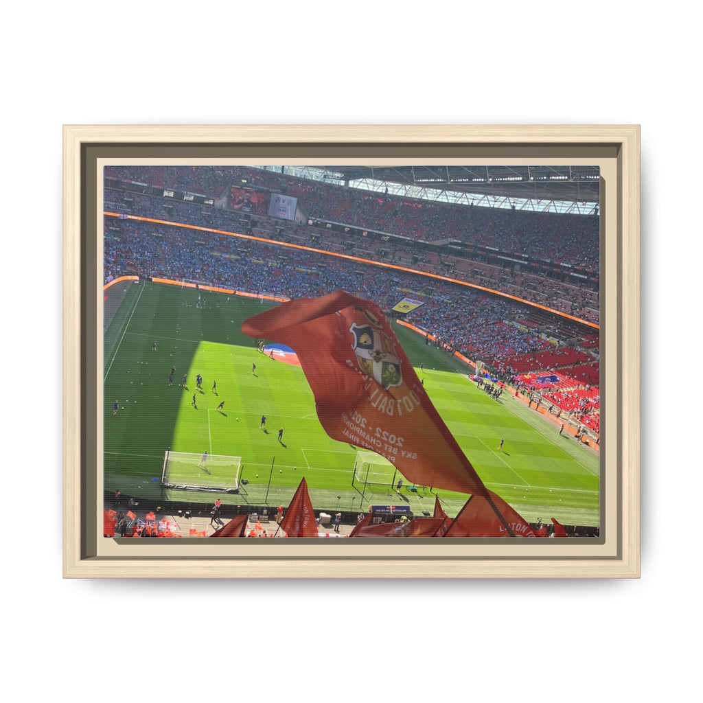 Stadium Flag Matte Canvas Framed Wall Art — Football Match Photo