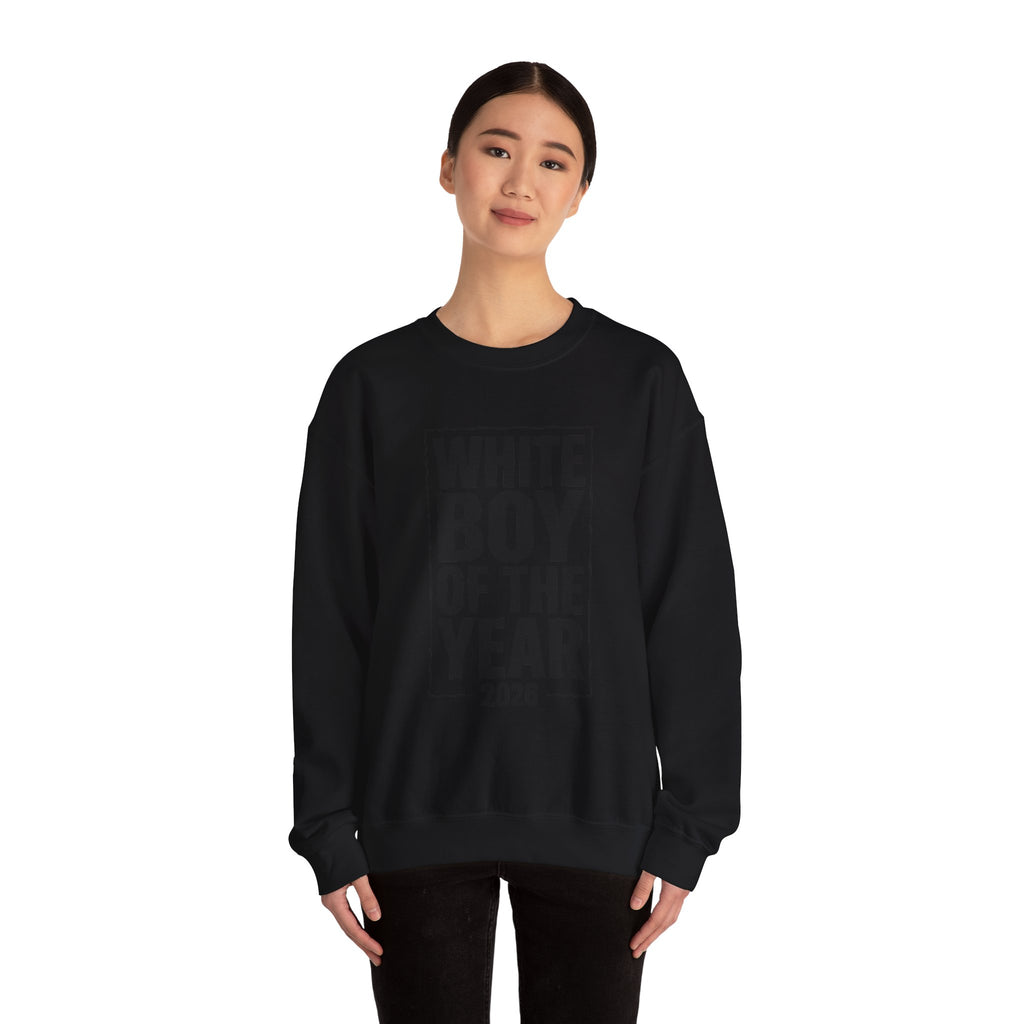 White Boy of the Year 2026 Sweatshirt | Meme Irony, Bold Text