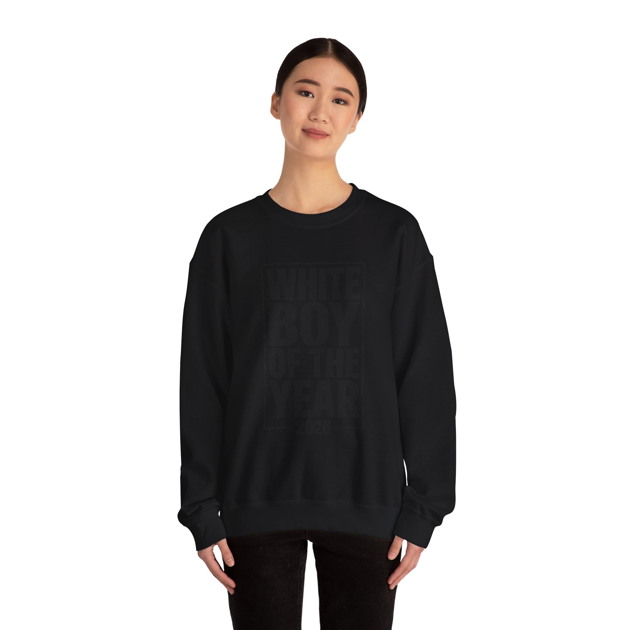 White Boy of the Year 2026 Sweatshirt | Meme Irony, Bold Text