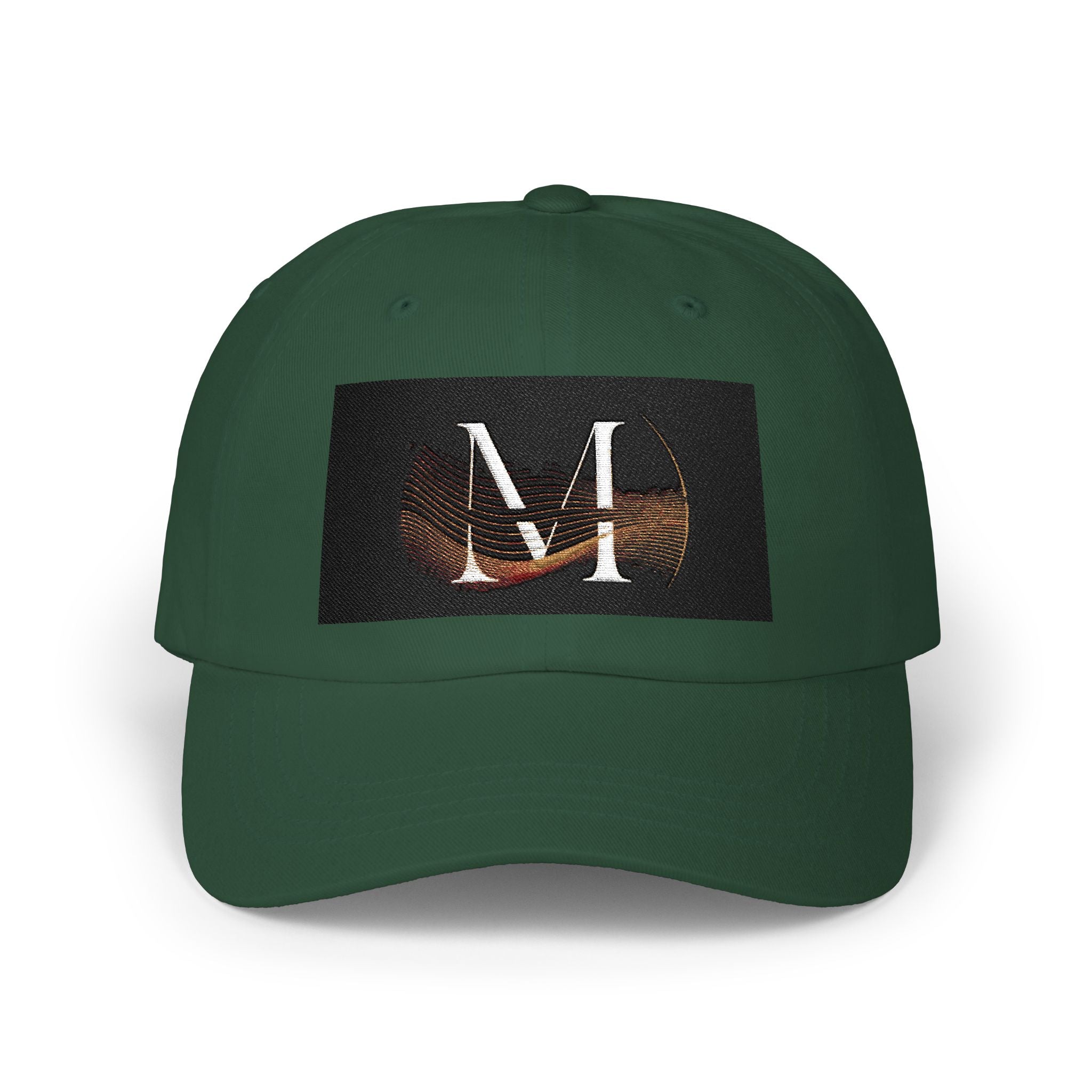 Monogram 'M' Dad Cap – Minimalist Leather Patch Baseball Hat