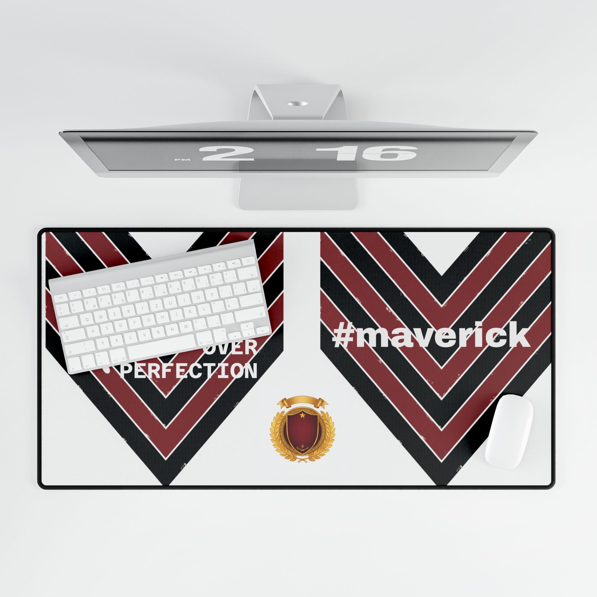 Progress Over Perfection Maverick Desk Mat – Large Gaming/Work Mouse Pad