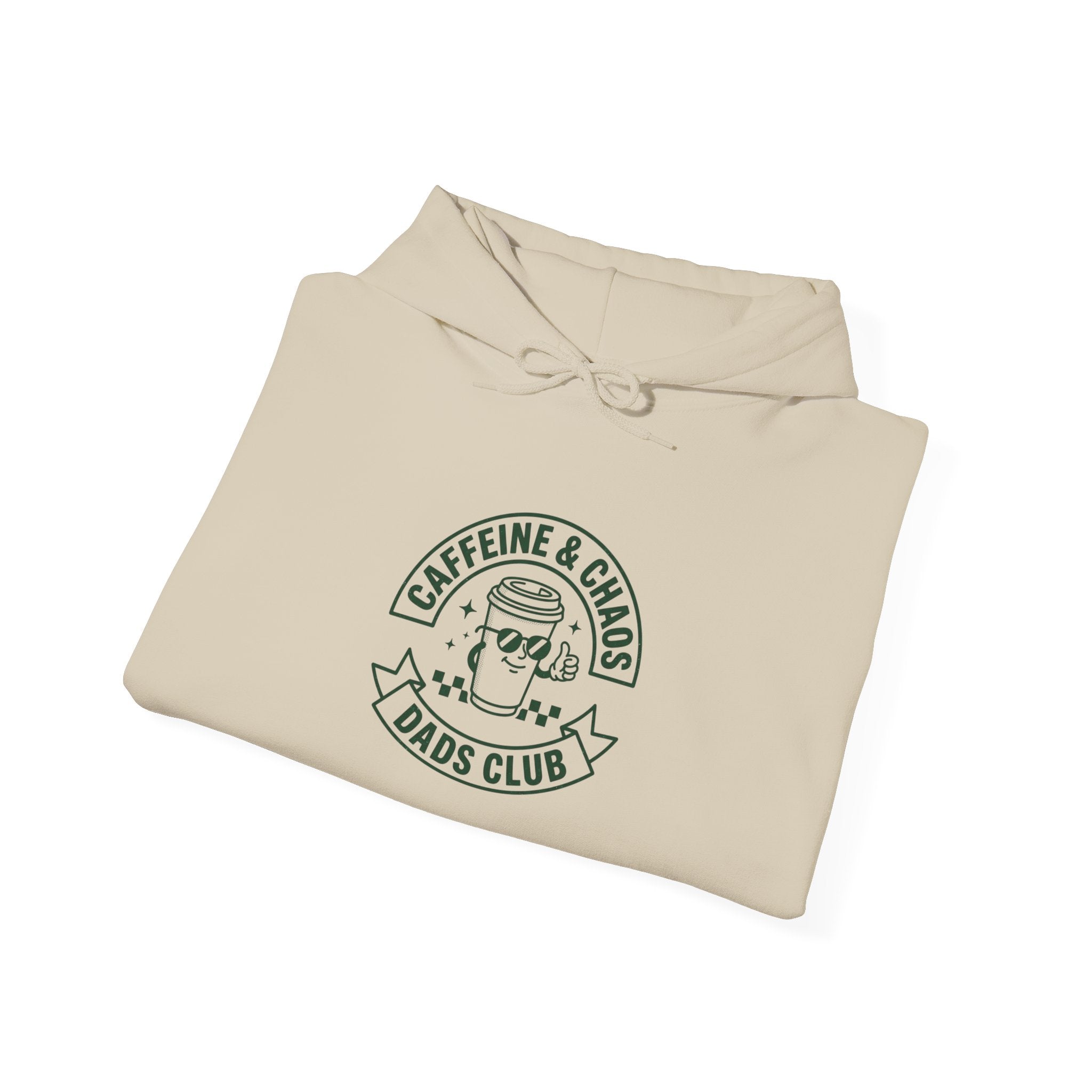 Caffeine & Chaos Dads Club Hoodie | Dad Identity streetwear, vintage typography
